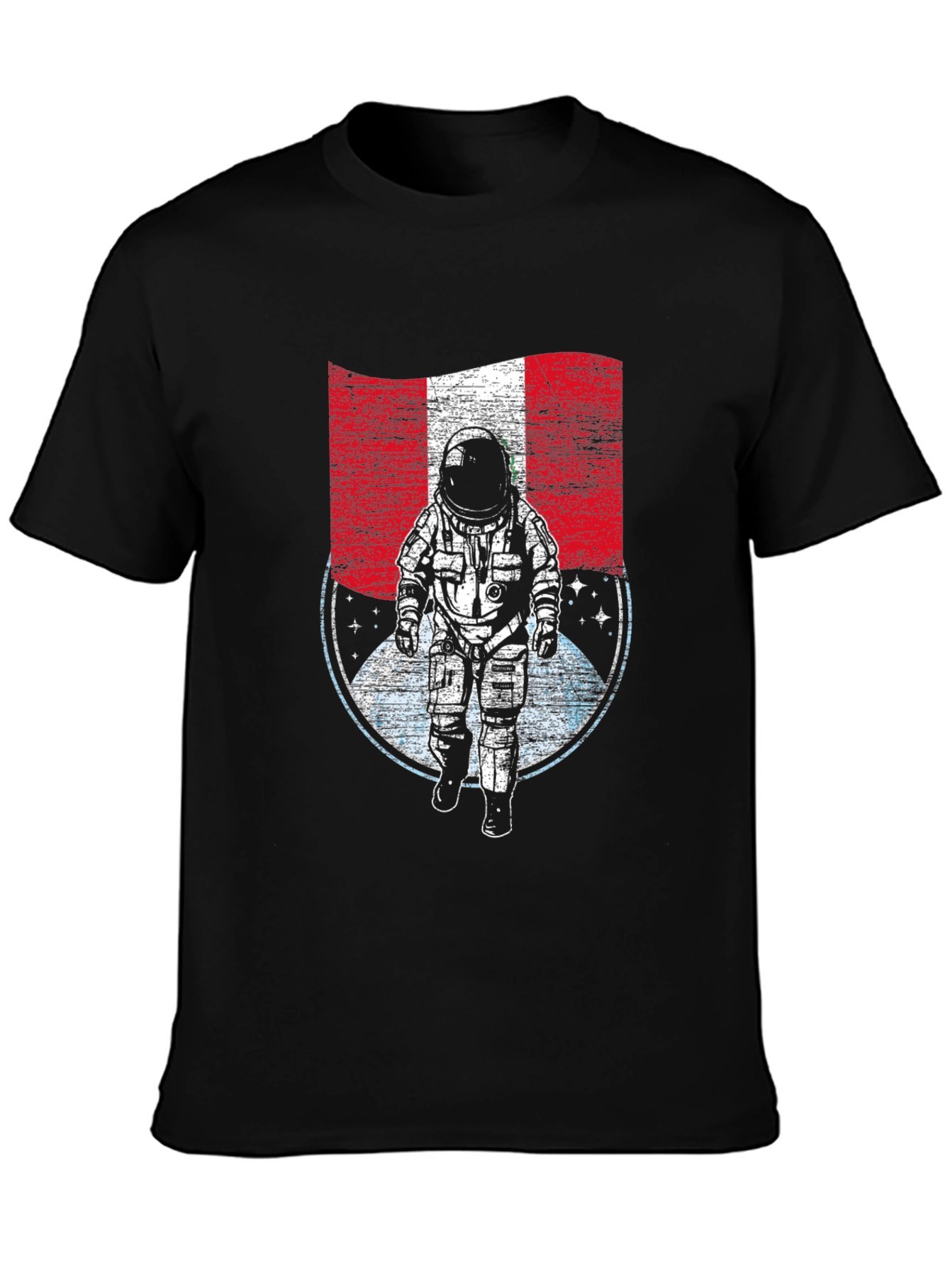 Peru Flag Astronaut Graphic T-Shirt