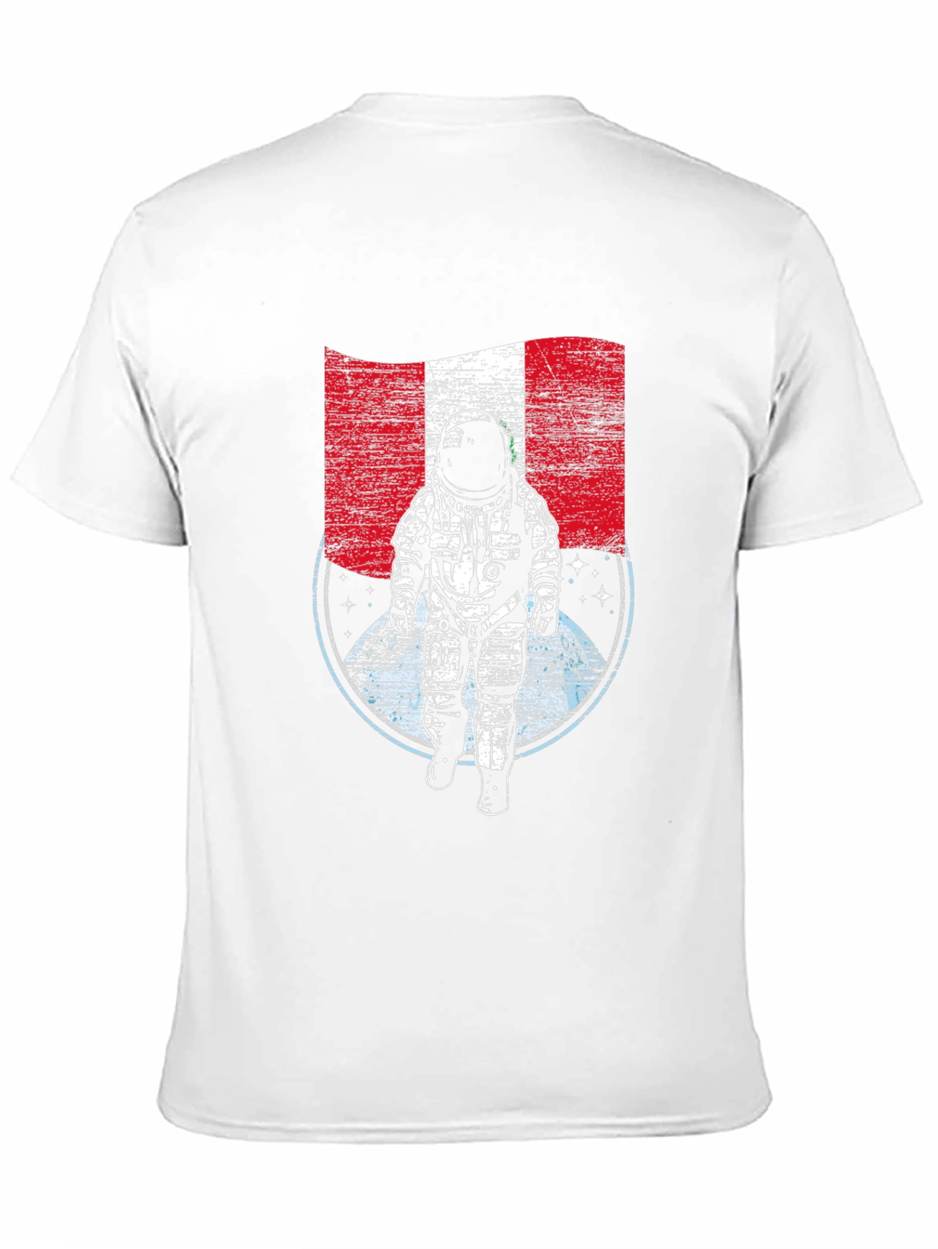 Peru Flag Astronaut Graphic T-Shirt