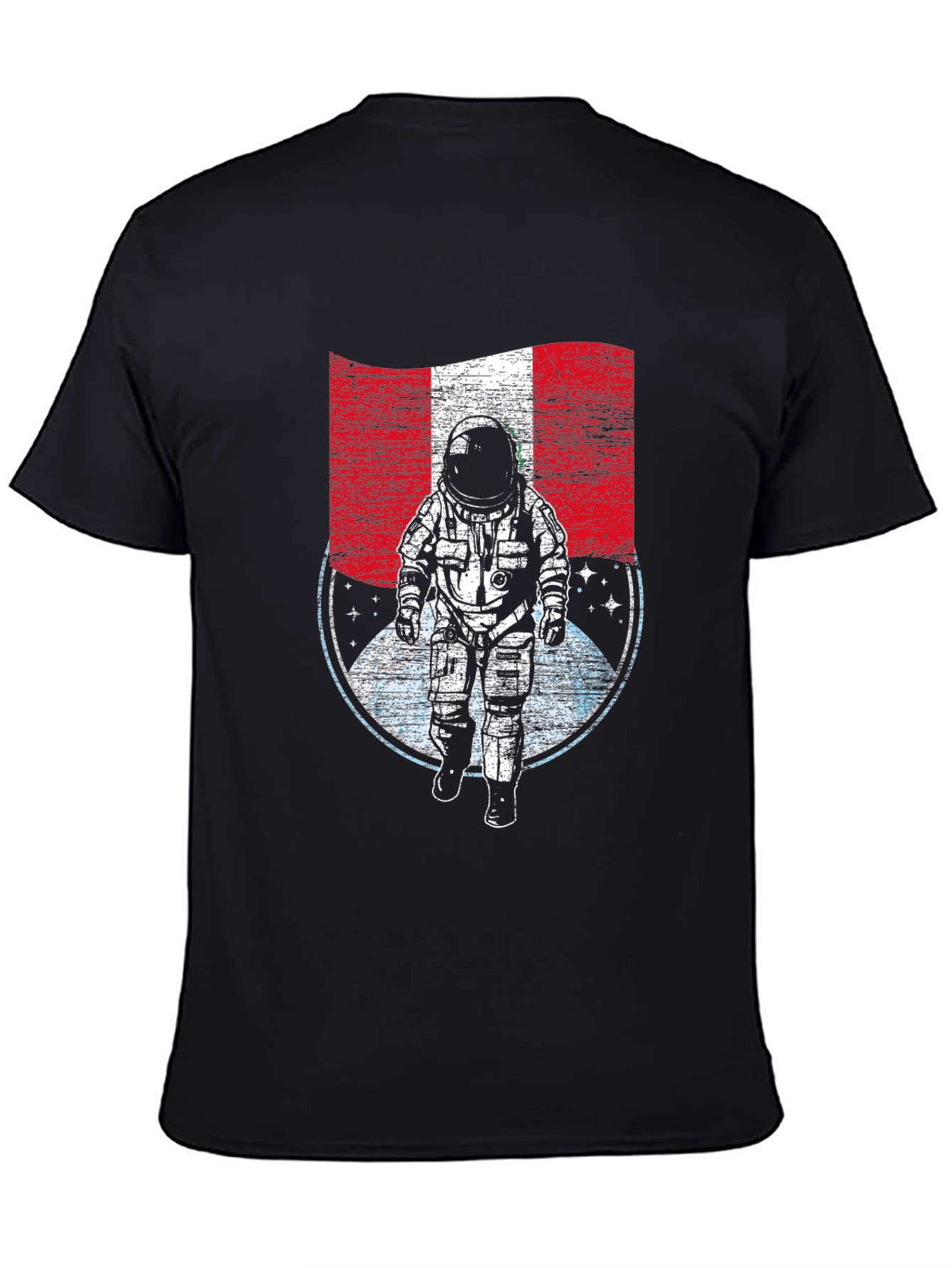 Peru Flag Astronaut Graphic T-Shirt