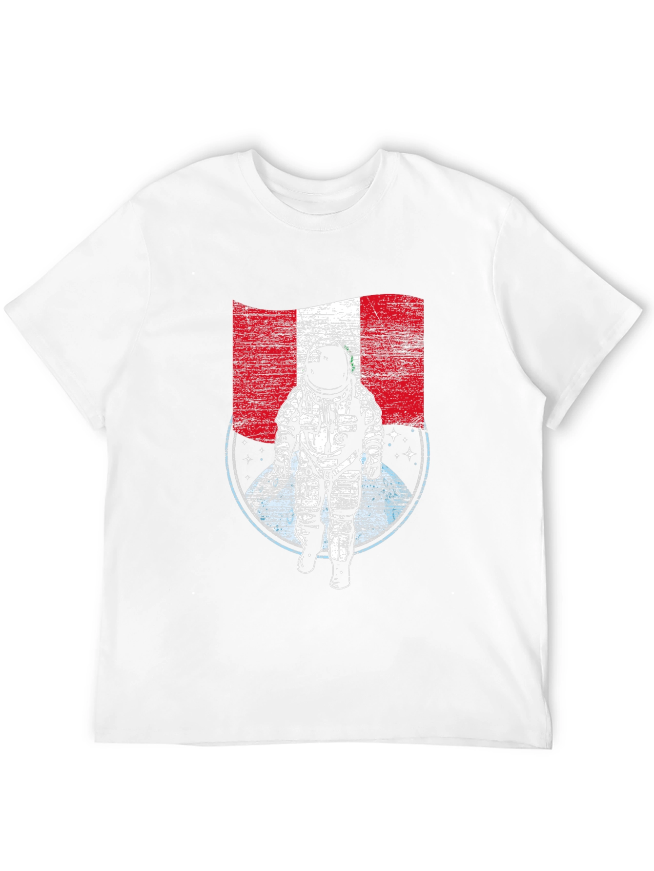 Peru Flag Astronaut Graphic T-Shirt