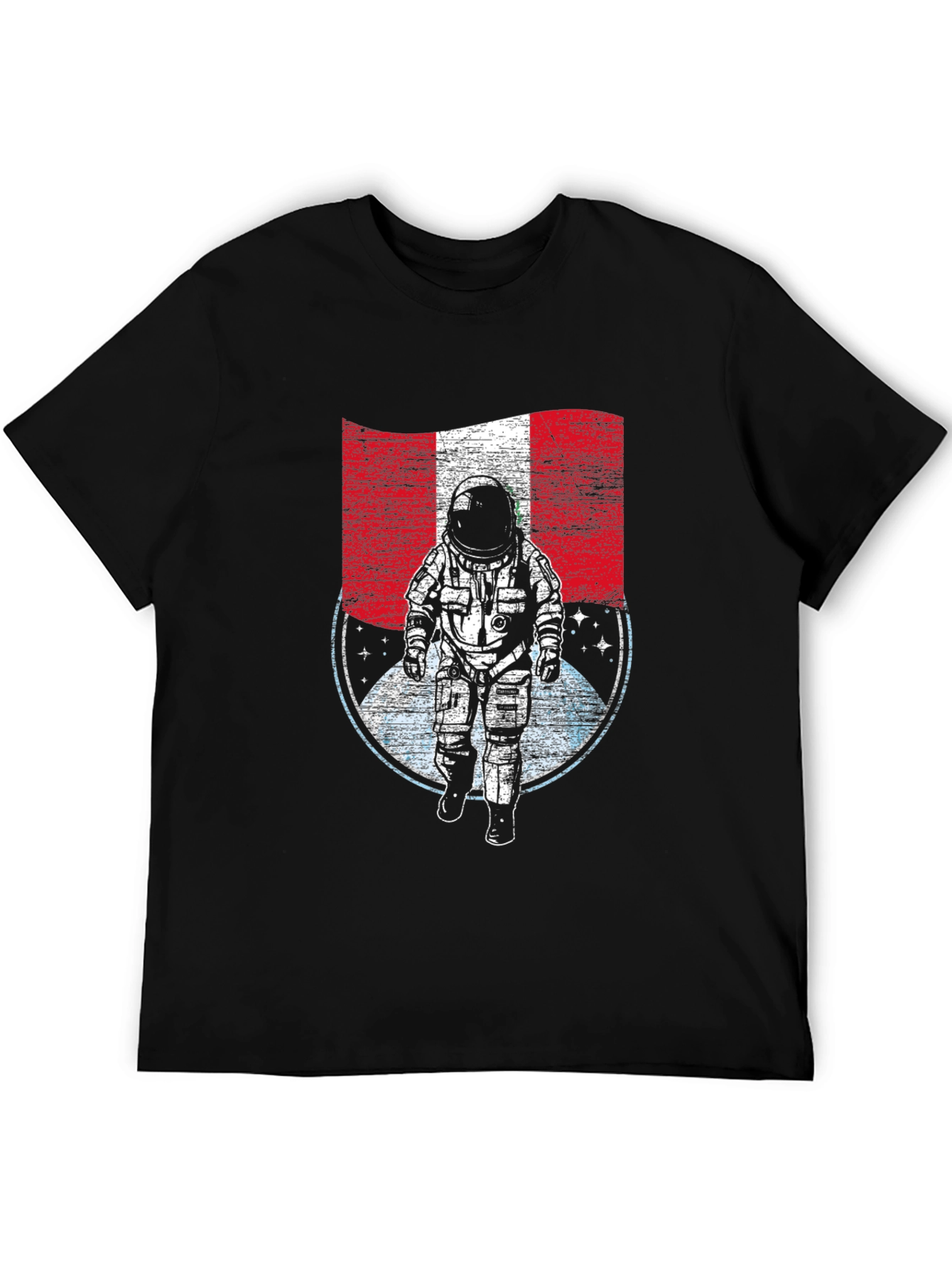 Peru Flag Astronaut Graphic T-Shirt