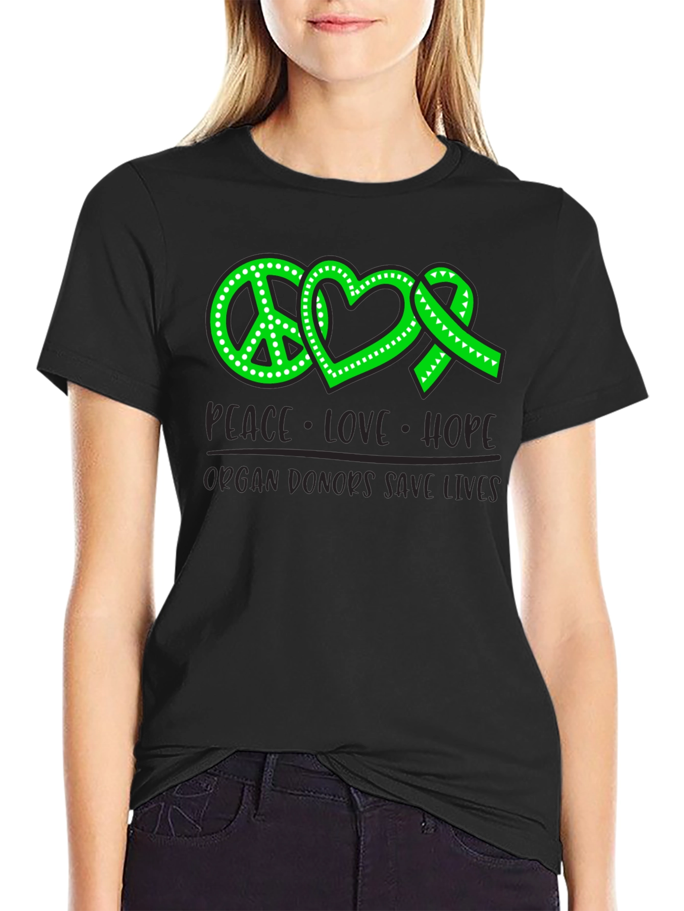 Organ Donor Awareness T-Shirt: Peace Love Hope