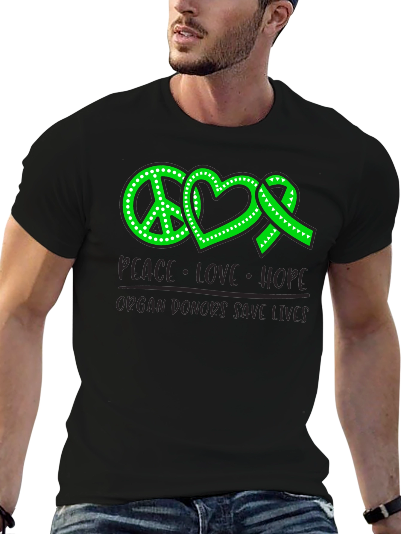 Organ Donor Awareness T-Shirt: Peace Love Hope