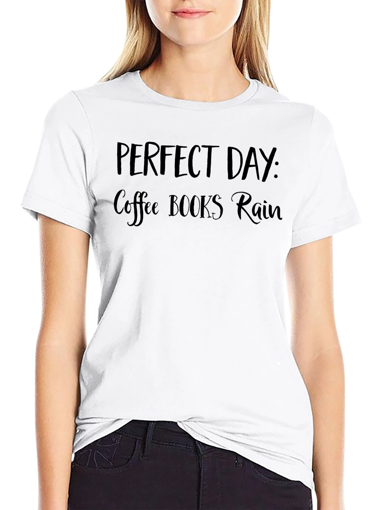 Perfect Day T-Shirt: Coffee Books Rain