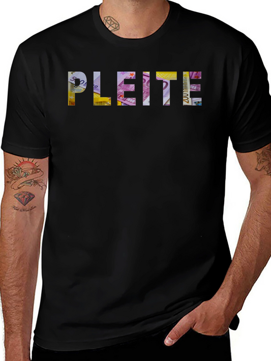 Pleite Black Graphic T-Shirt - Money Design