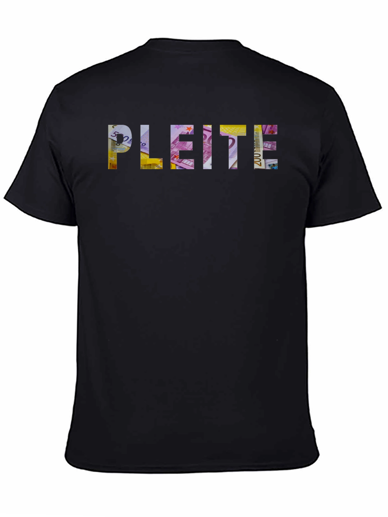 Pleite Black Graphic T-Shirt - Money Design