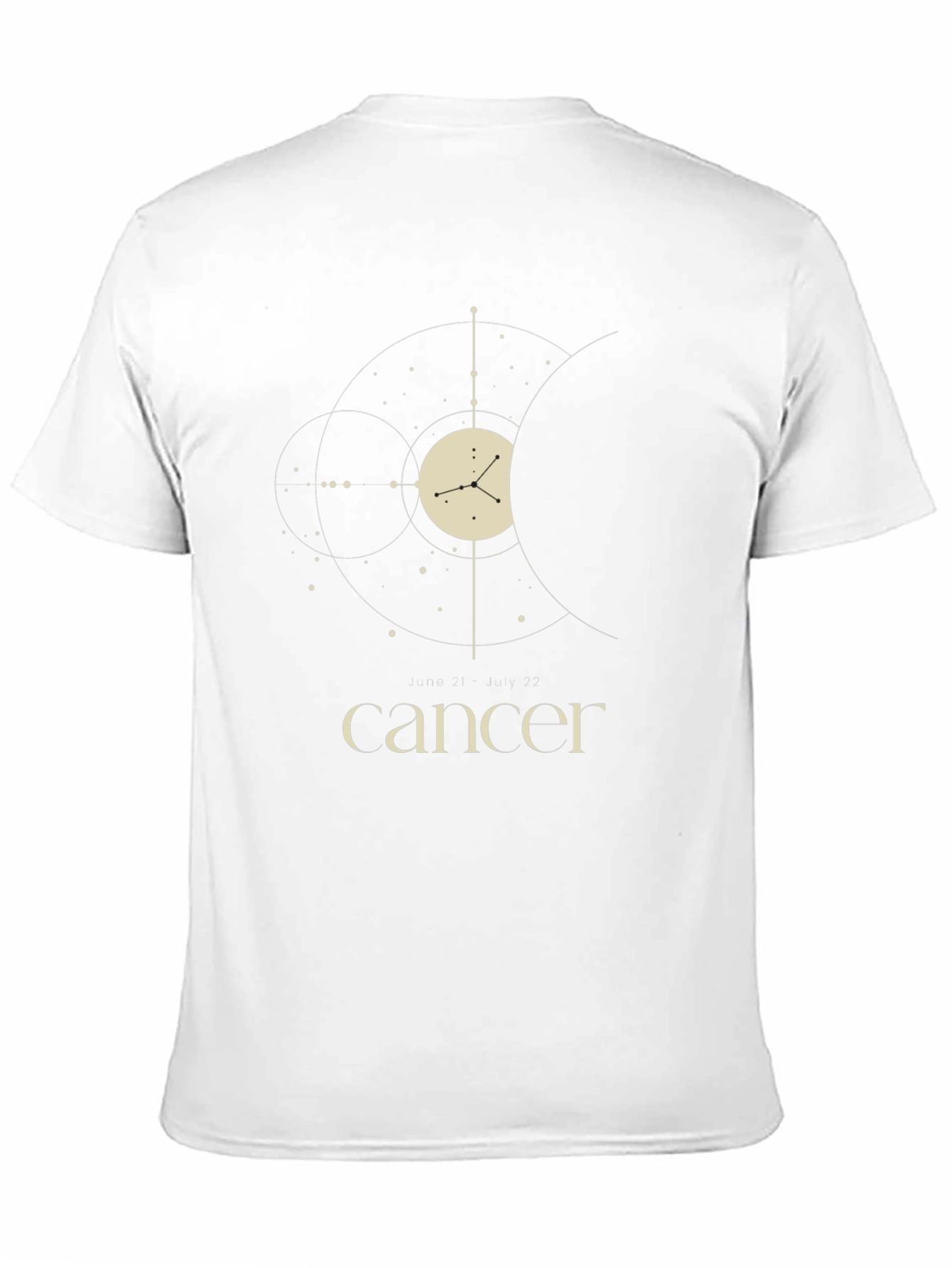 Cancer Zodiac Sign T-Shirt - Celestial Black Tee
