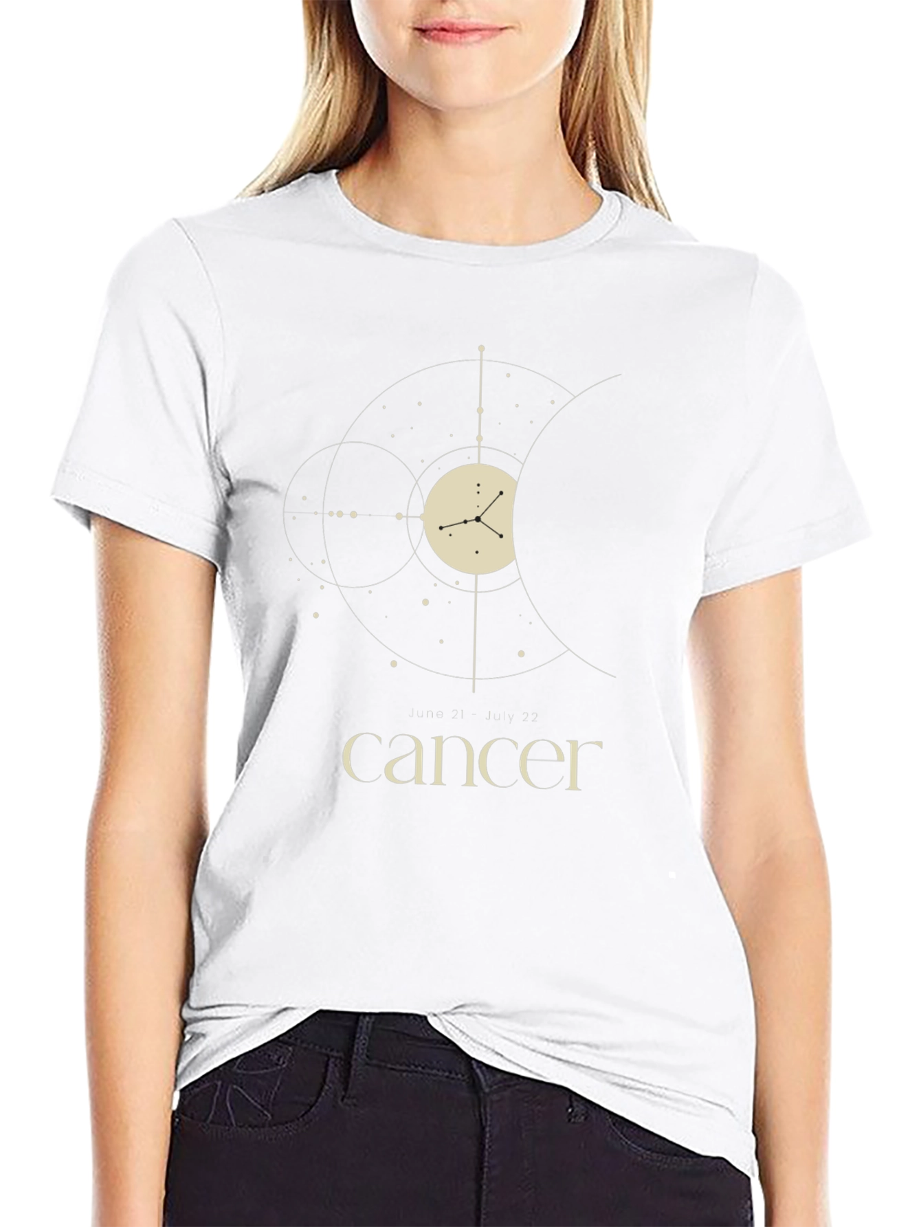 Cancer Zodiac Sign T-Shirt - Celestial Black Tee