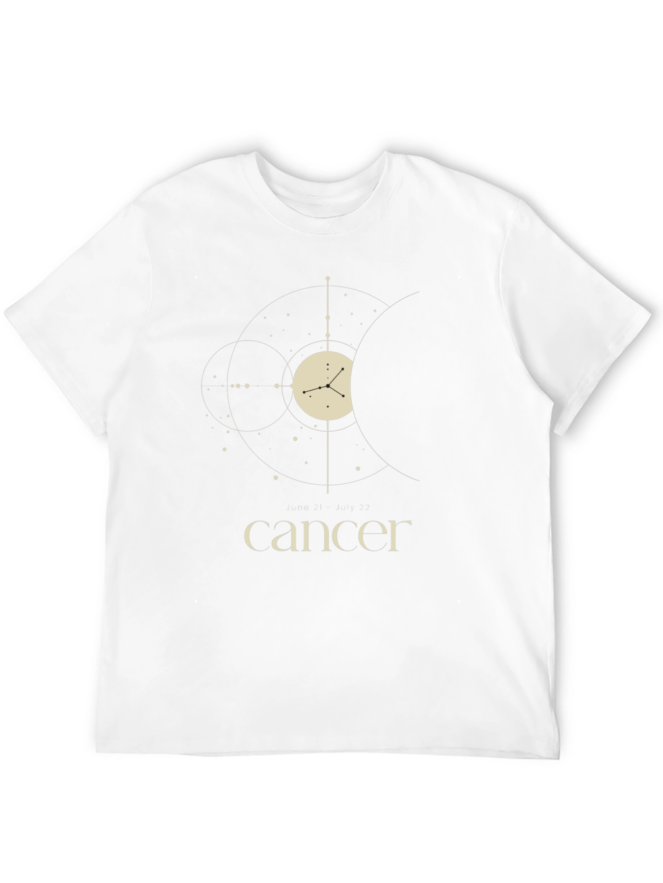 Cancer Zodiac Sign T-Shirt - Celestial Black Tee