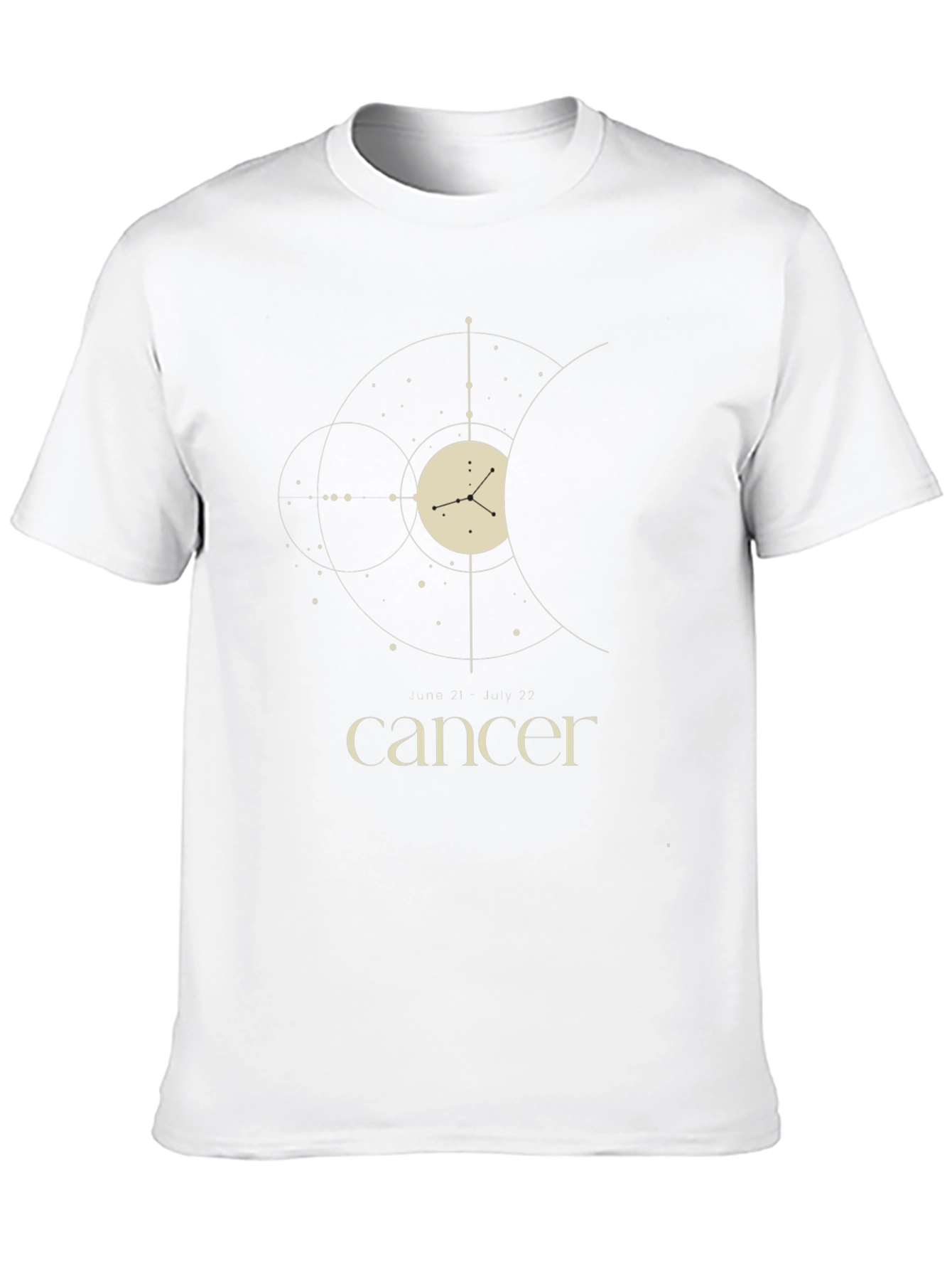 Cancer Zodiac Sign T-Shirt - Celestial Black Tee