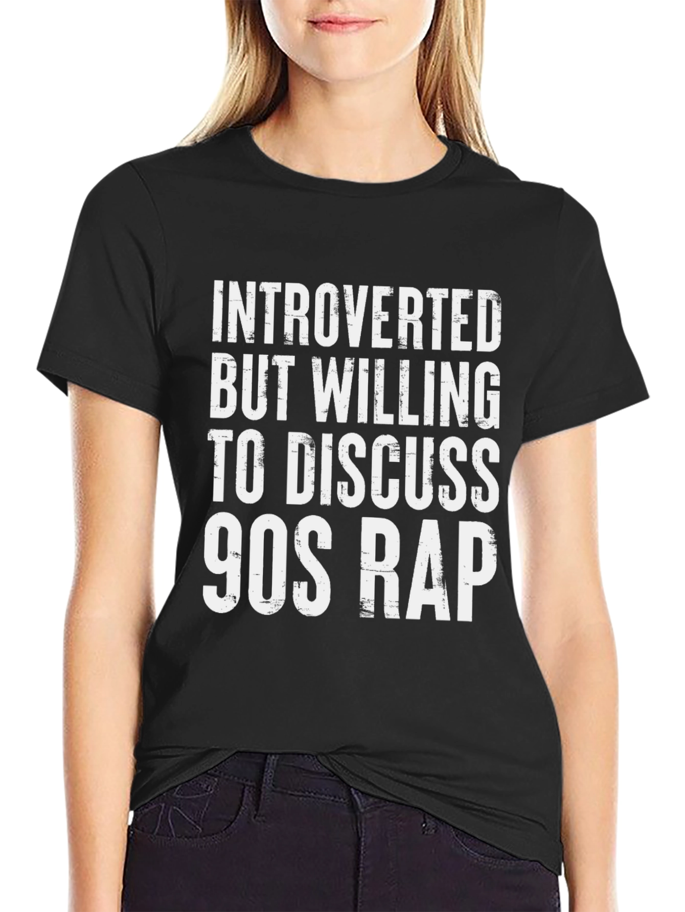 Introverted 90s Rap T-Shirt - Black Cotton Tee