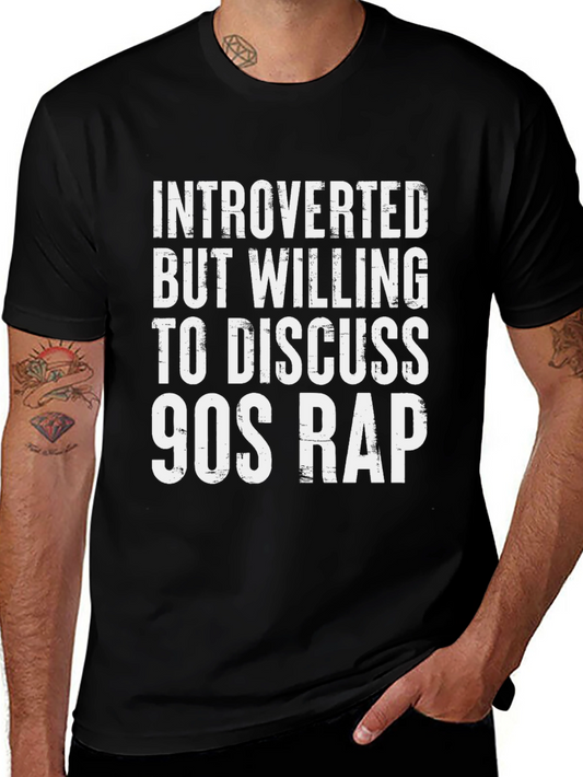 Introverted 90s Rap T-Shirt - Black Cotton Tee
