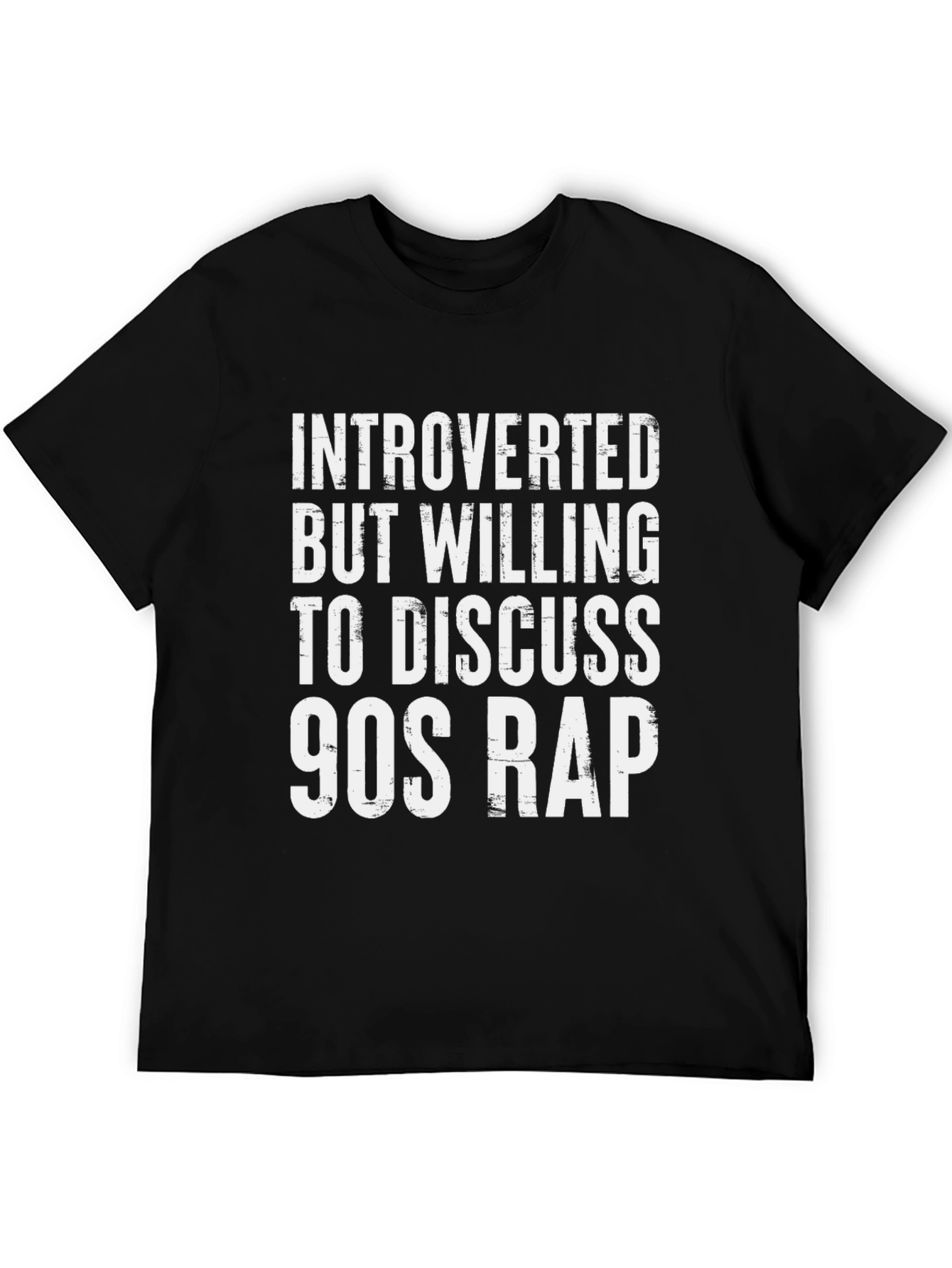 Introverted 90s Rap T-Shirt - Black Cotton Tee