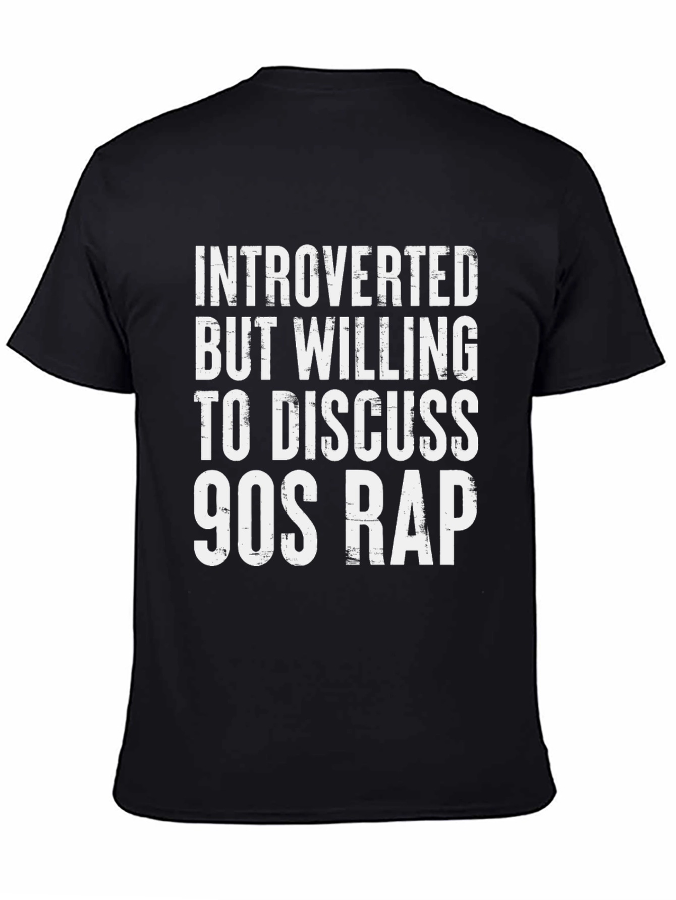 Introverted 90s Rap T-Shirt - Black Cotton Tee