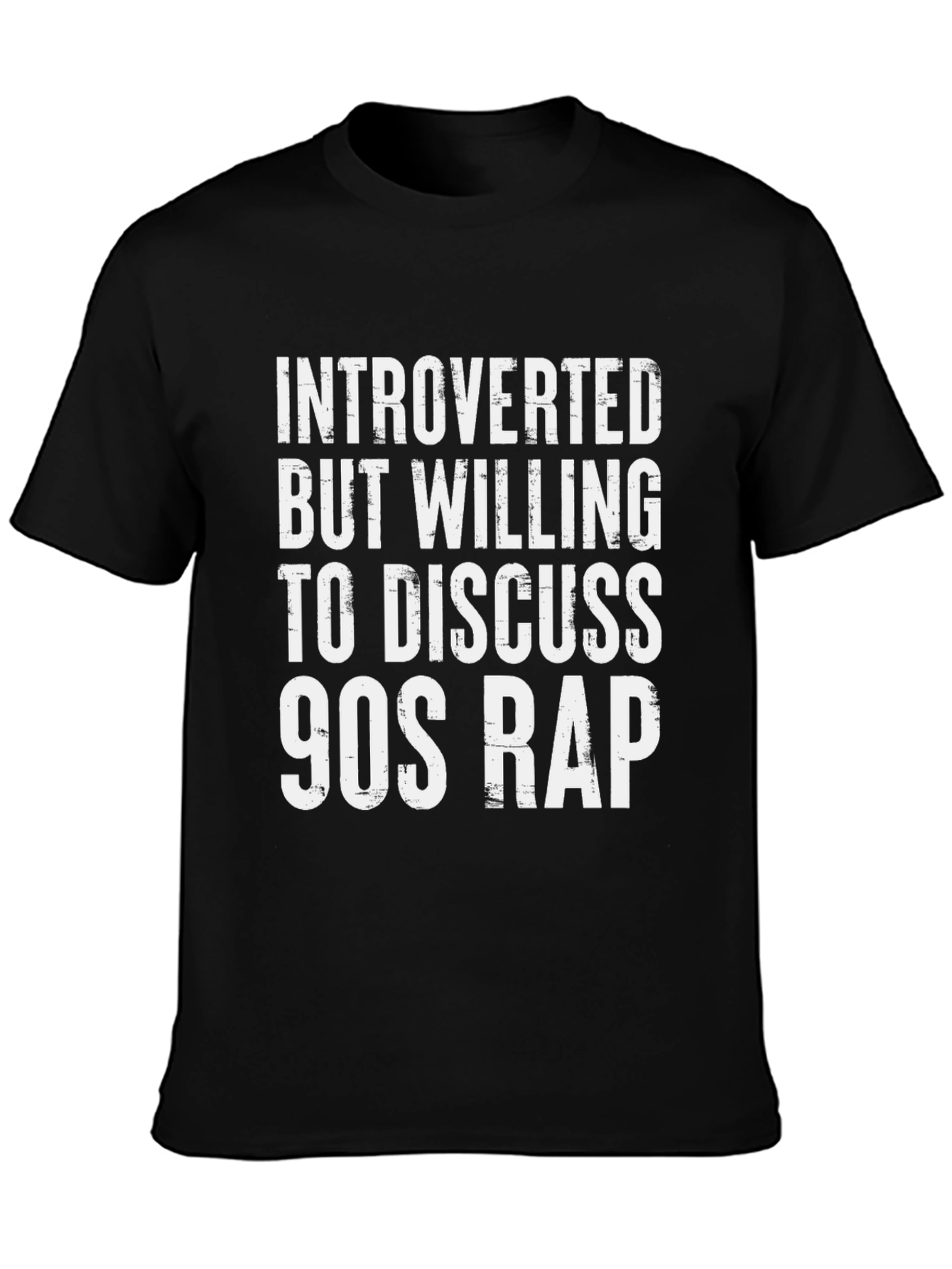 Introverted 90s Rap T-Shirt - Black Cotton Tee