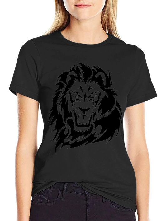 Lion Graphic Black T-Shirt - Bold Statement Tee