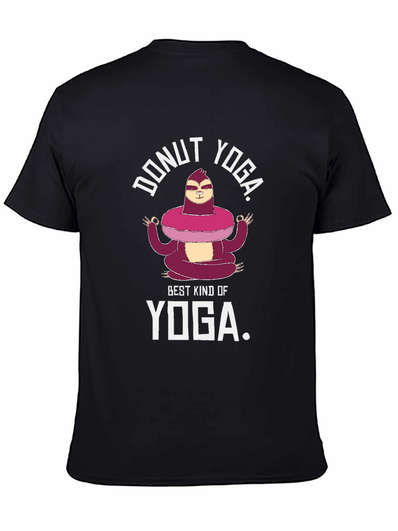 Donut Yoga Graphic T-Shirt - Sloth Meditation Tee