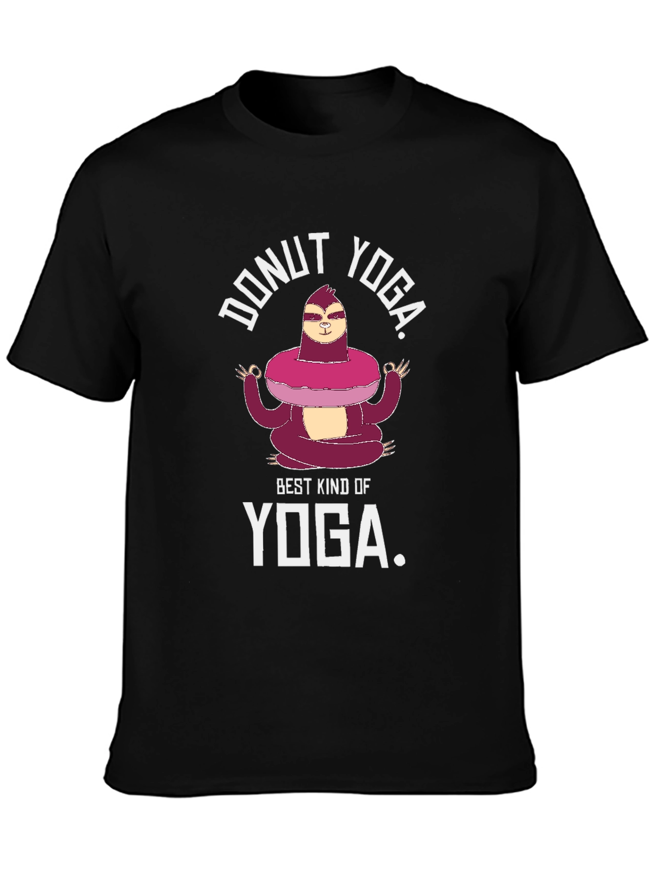 Donut Yoga Graphic T-Shirt - Sloth Meditation Tee