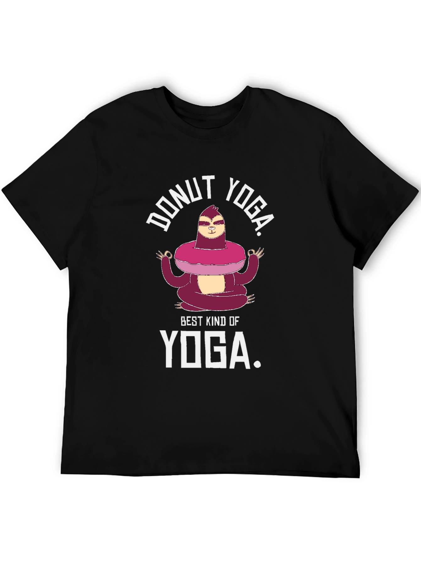 Donut Yoga Graphic T-Shirt - Sloth Meditation Tee
