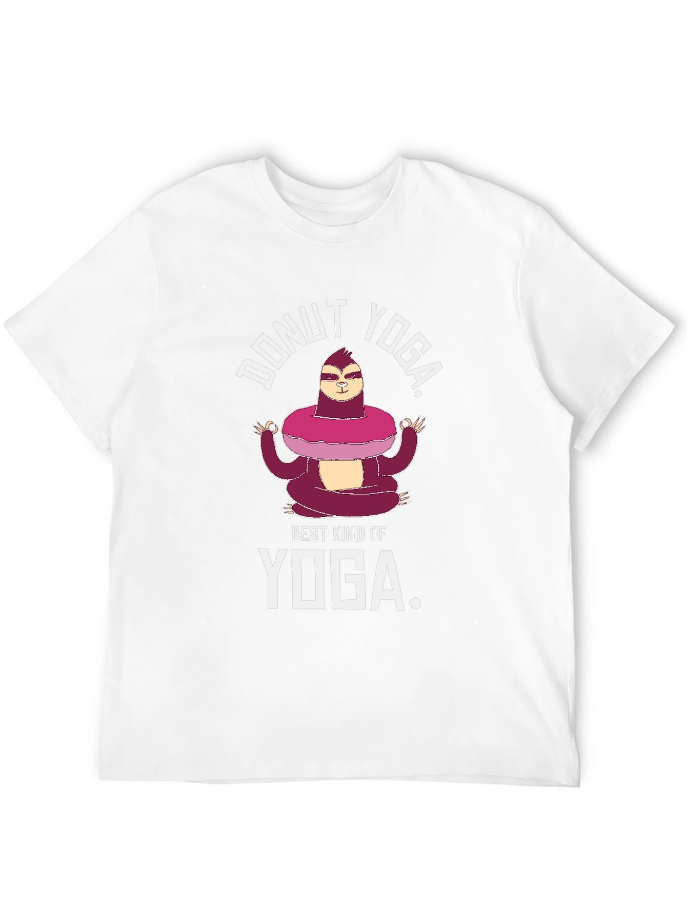 Donut Yoga Graphic T-Shirt - Sloth Meditation Tee