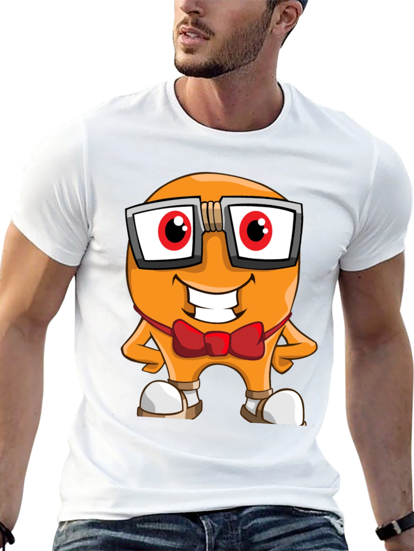 Cartoon Character Graphic Tee - Nerdy Bean