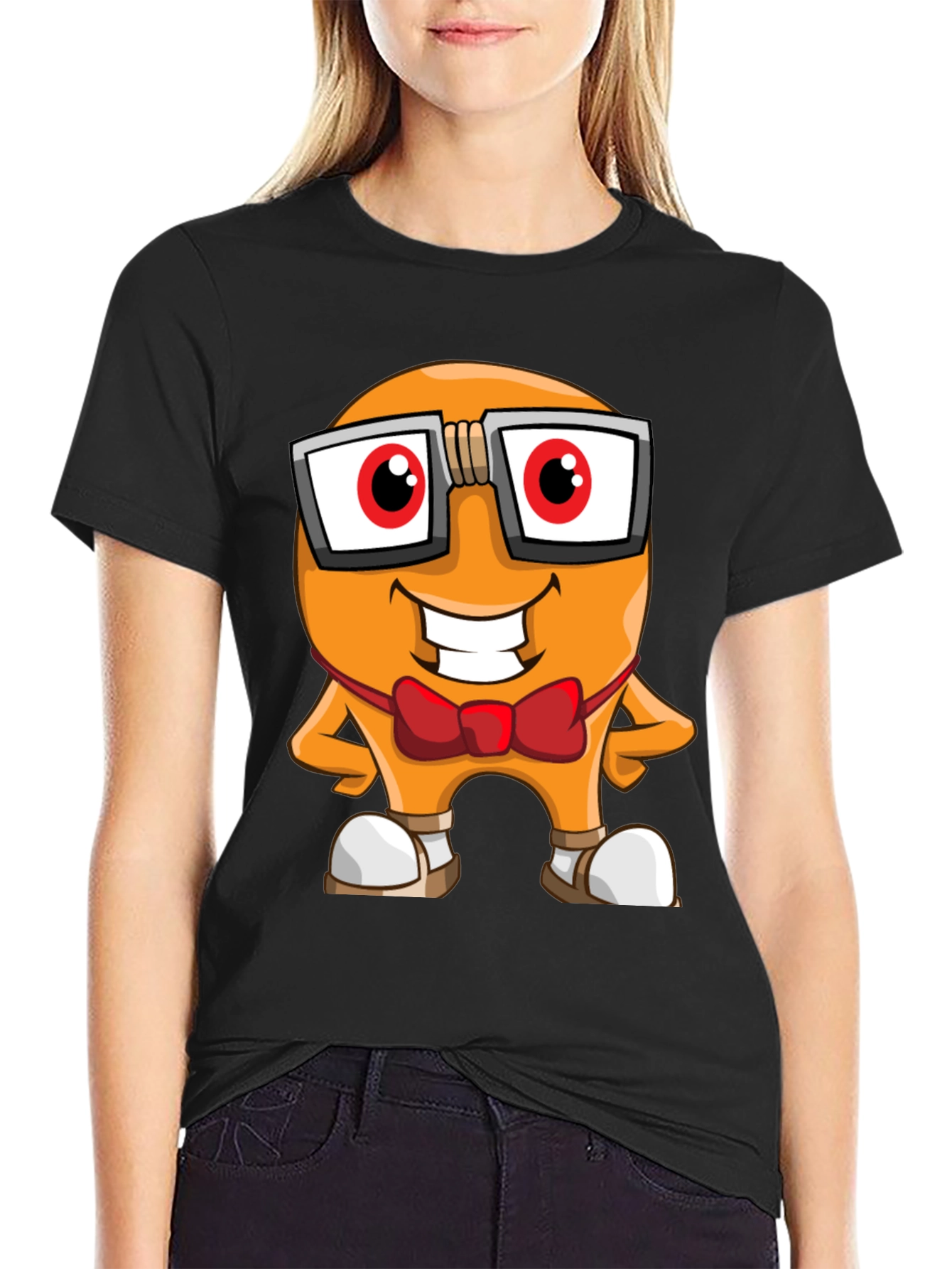 Cartoon Character Graphic Tee - Nerdy Bean