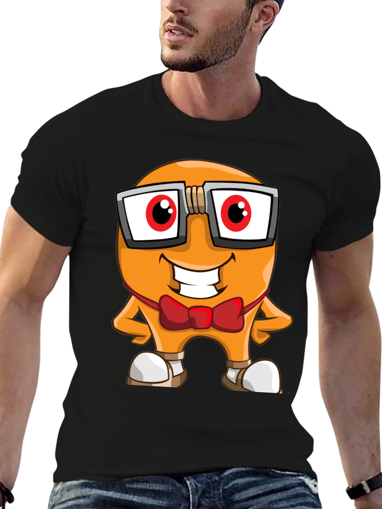Cartoon Character Graphic Tee - Nerdy Bean