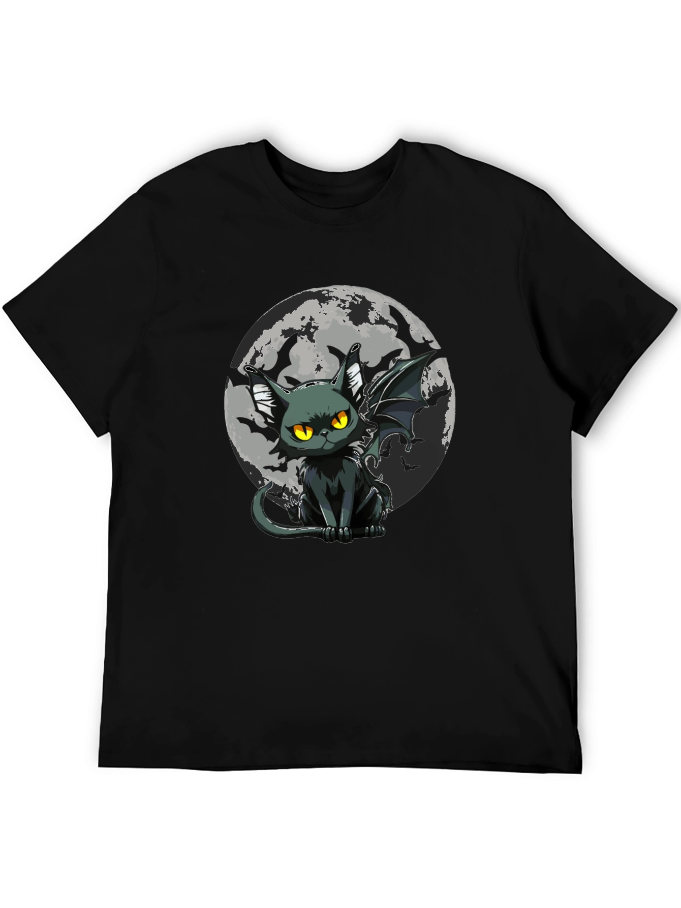Bat Cat Moon Graphic T-Shirt