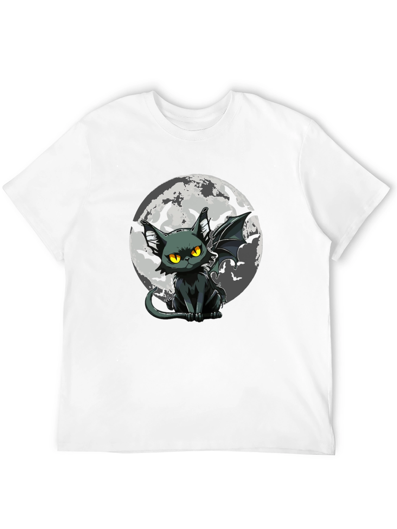 Bat Cat Moon Graphic T-Shirt