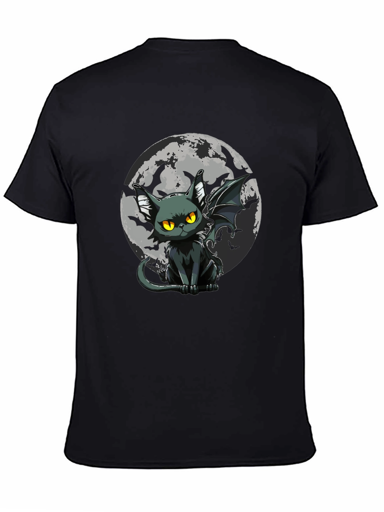 Bat Cat Moon Graphic T-Shirt