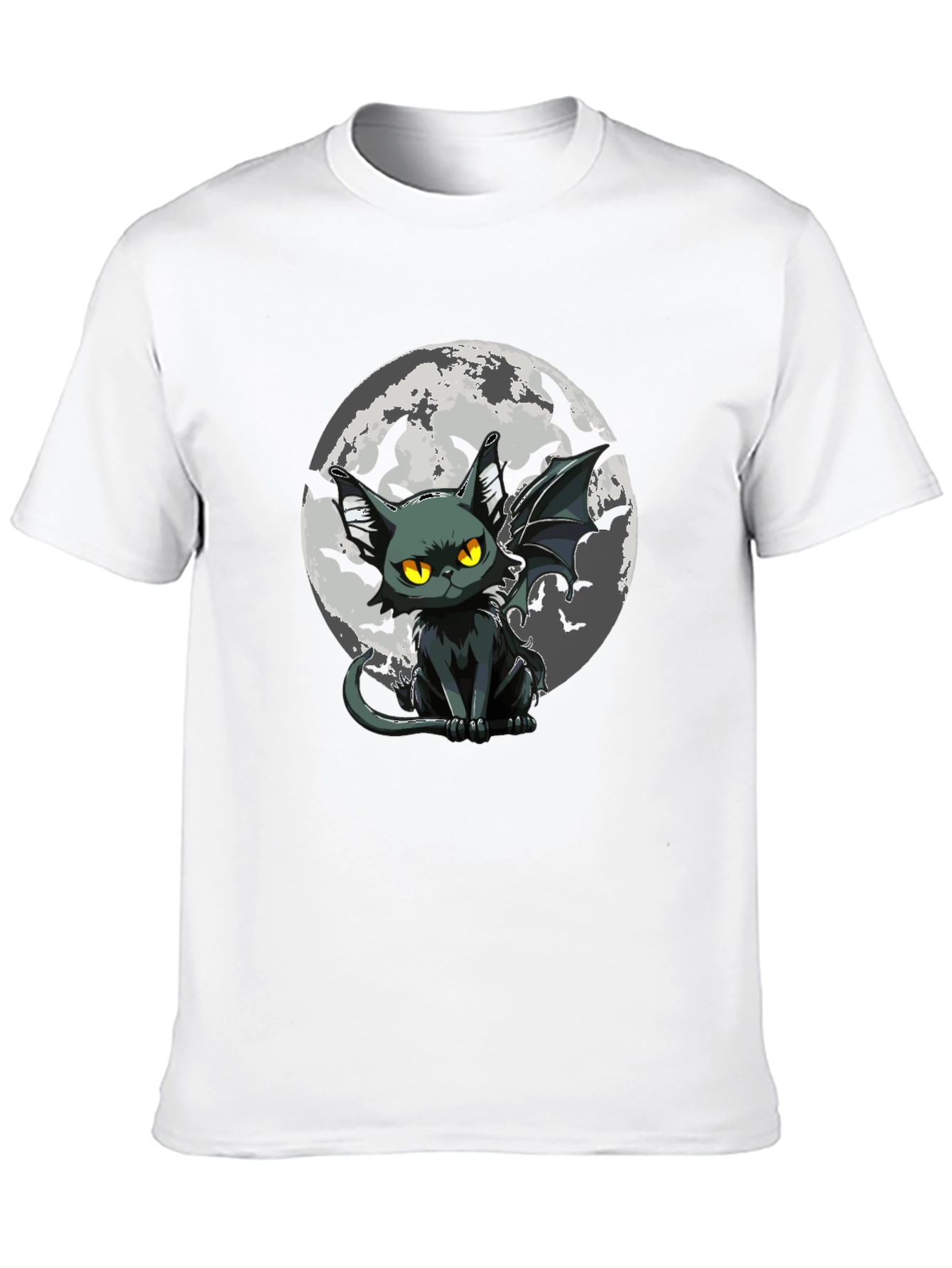 Bat Cat Moon Graphic T-Shirt