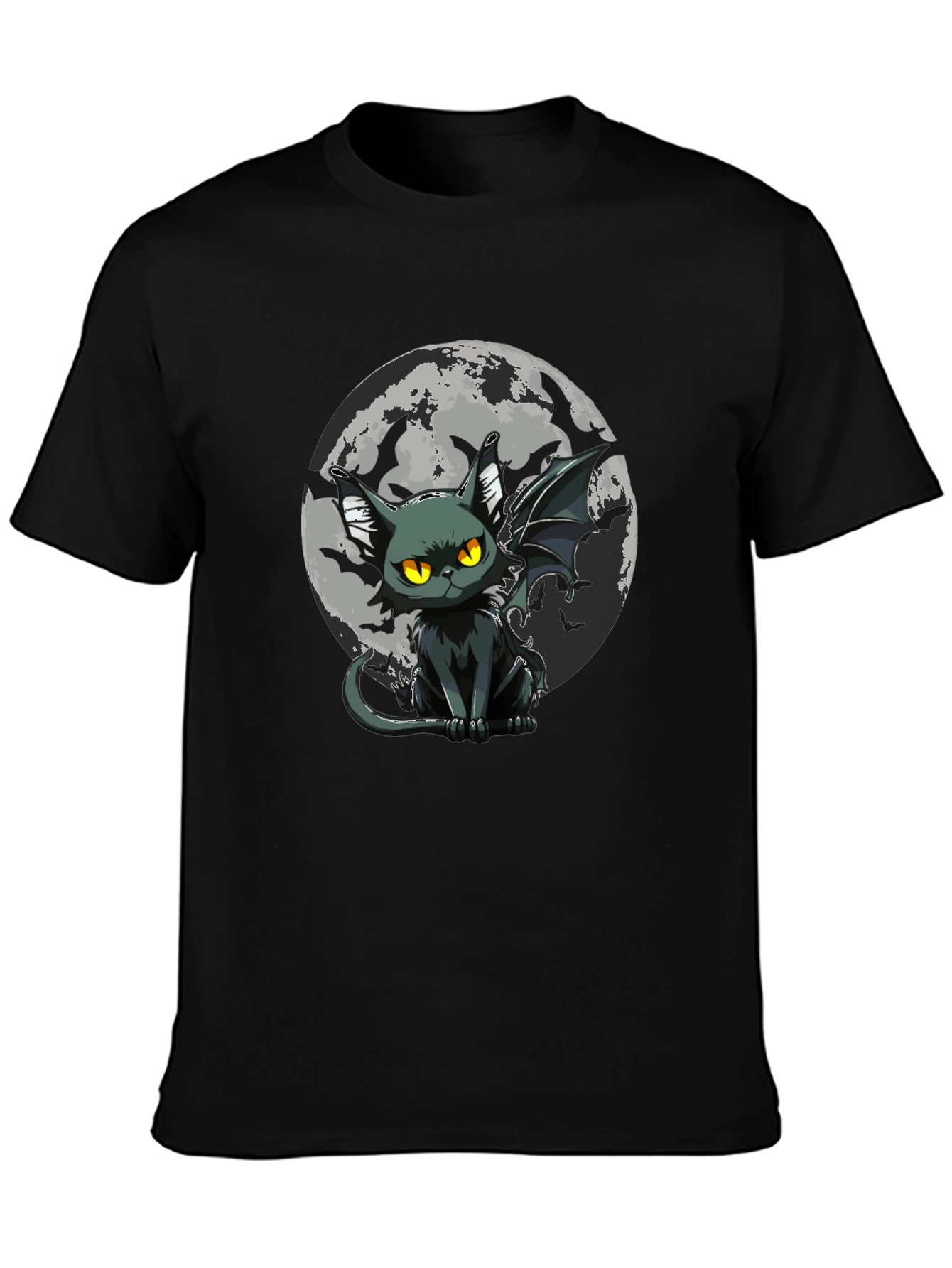 Bat Cat Moon Graphic T-Shirt
