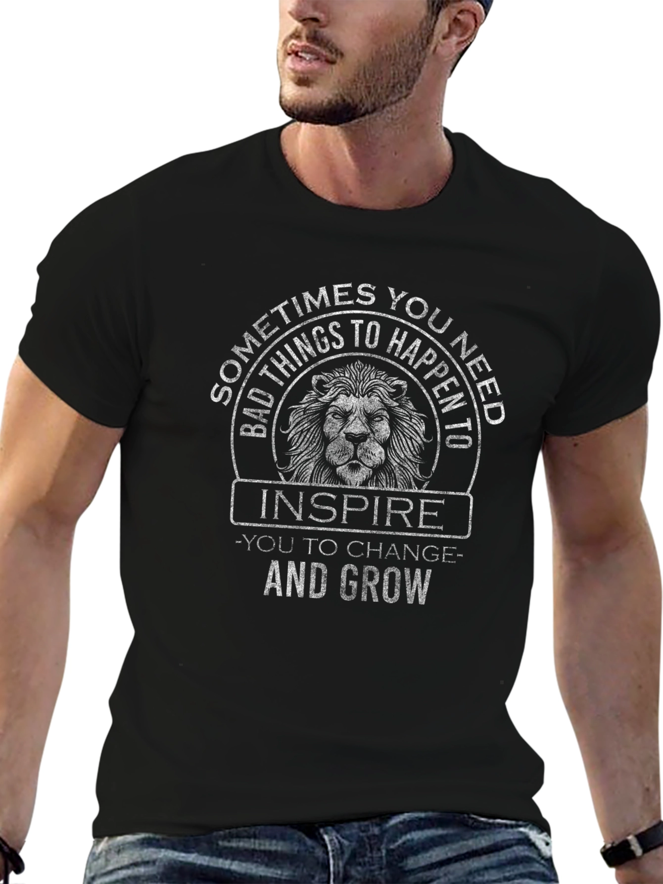 Inspire and Grow Lion Graphic T-Shirt