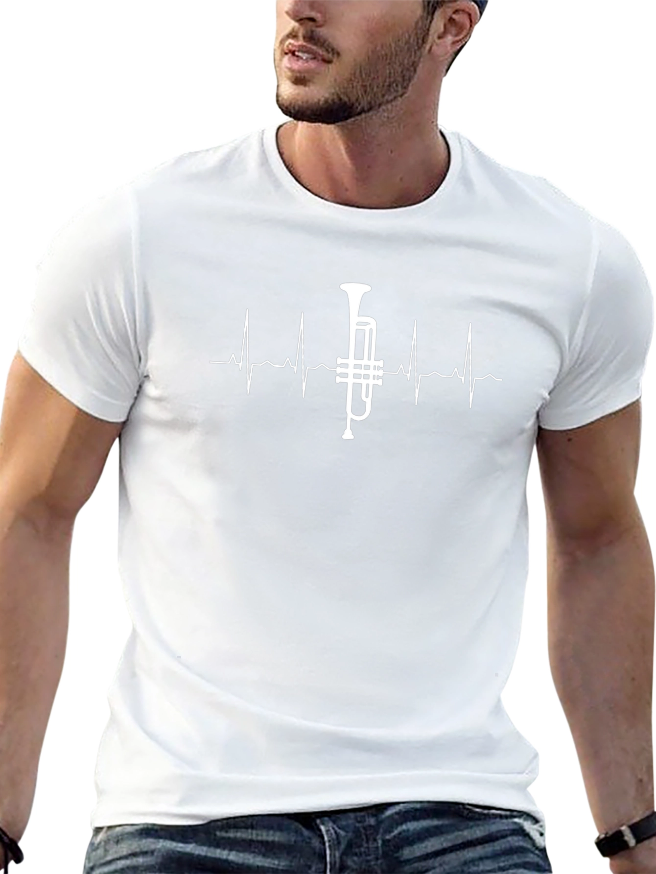 Trumpet Heartbeat Graphic Tee - Musicians Shirt