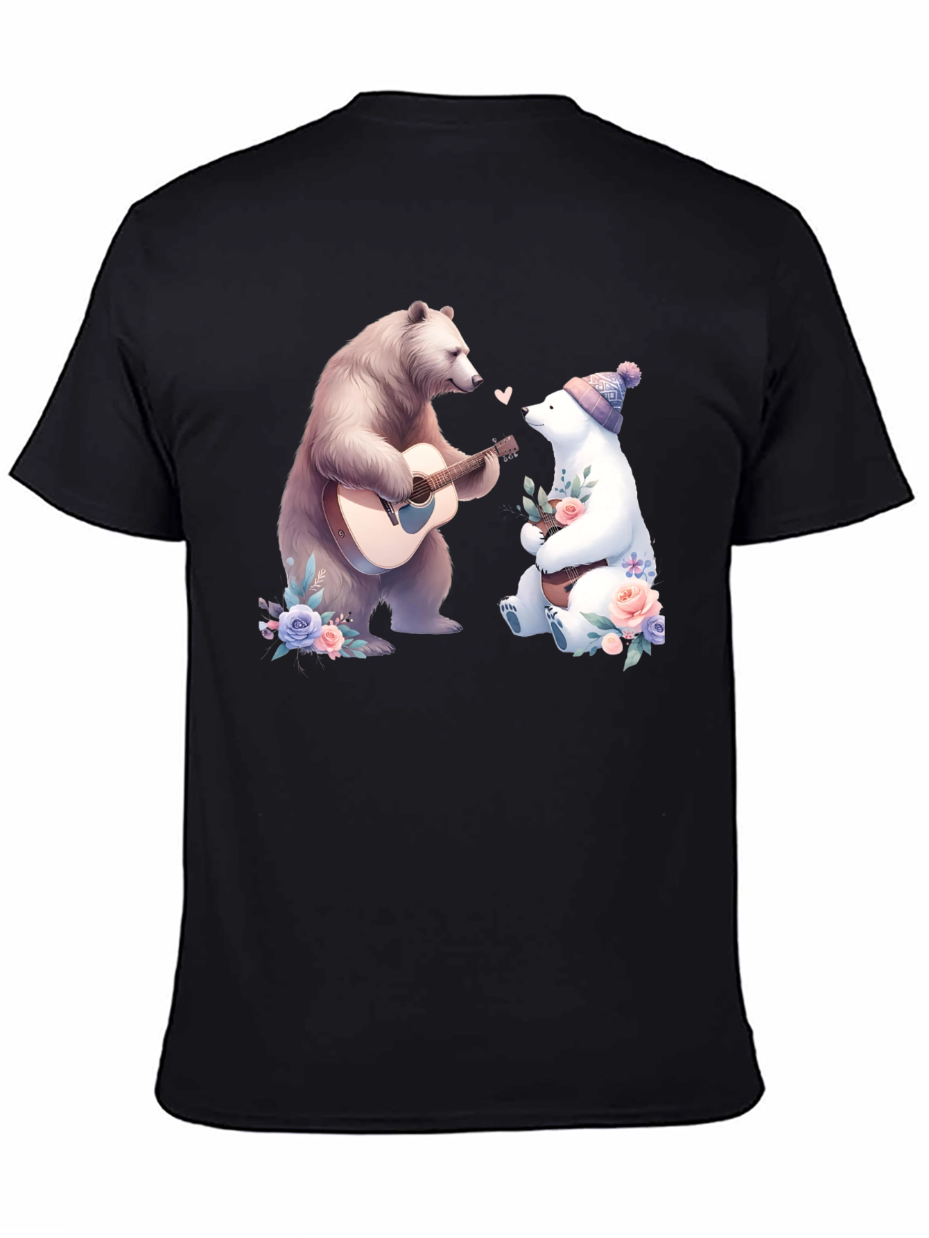 Bear Serenade T-Shirt: Romantic Bear Guitar Design