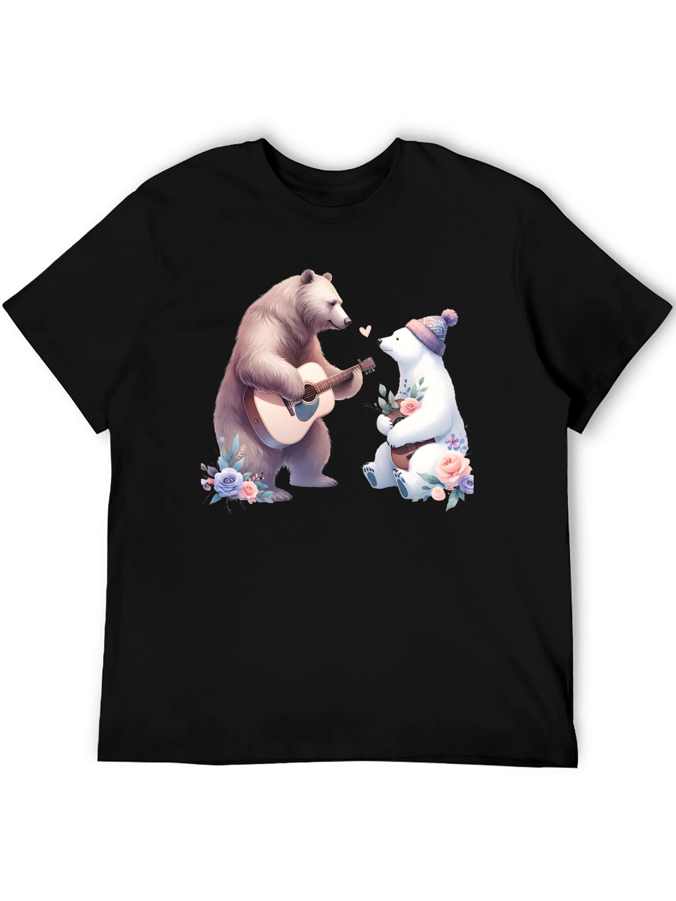 Bear Serenade T-Shirt: Romantic Bear Guitar Design