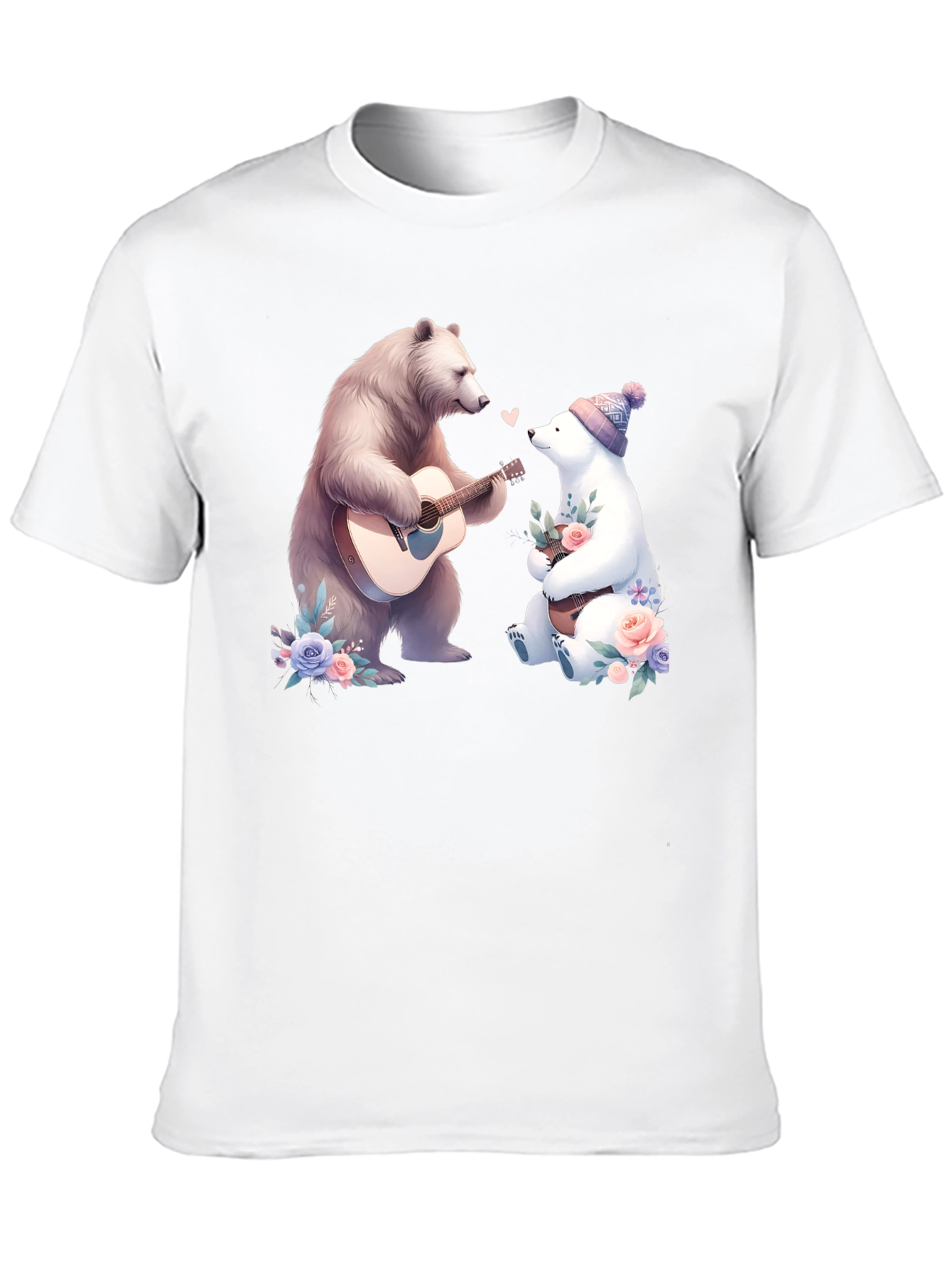 Bear Serenade T-Shirt: Romantic Bear Guitar Design