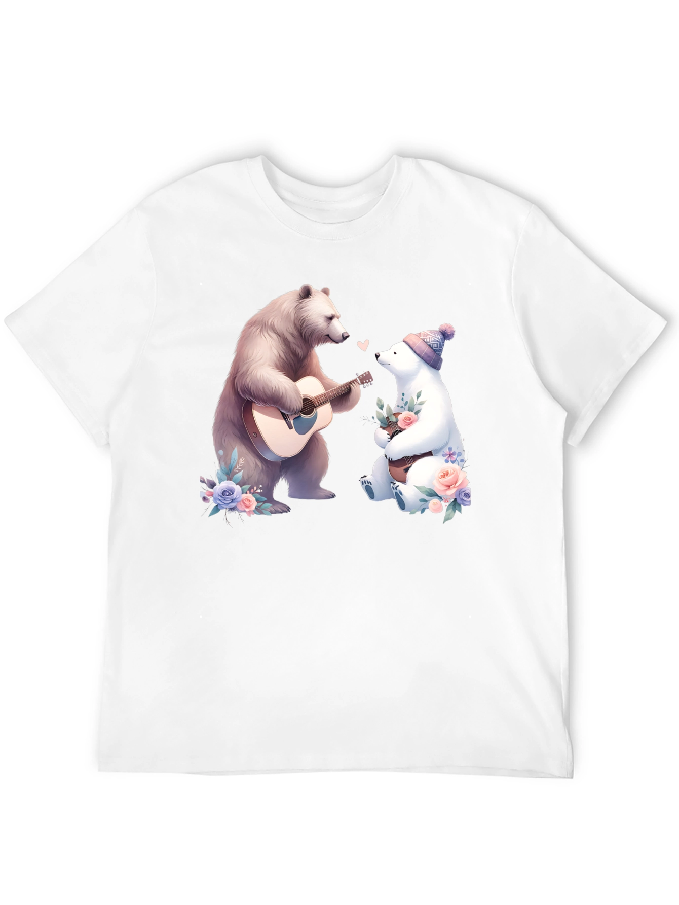 Bear Serenade T-Shirt: Romantic Bear Guitar Design