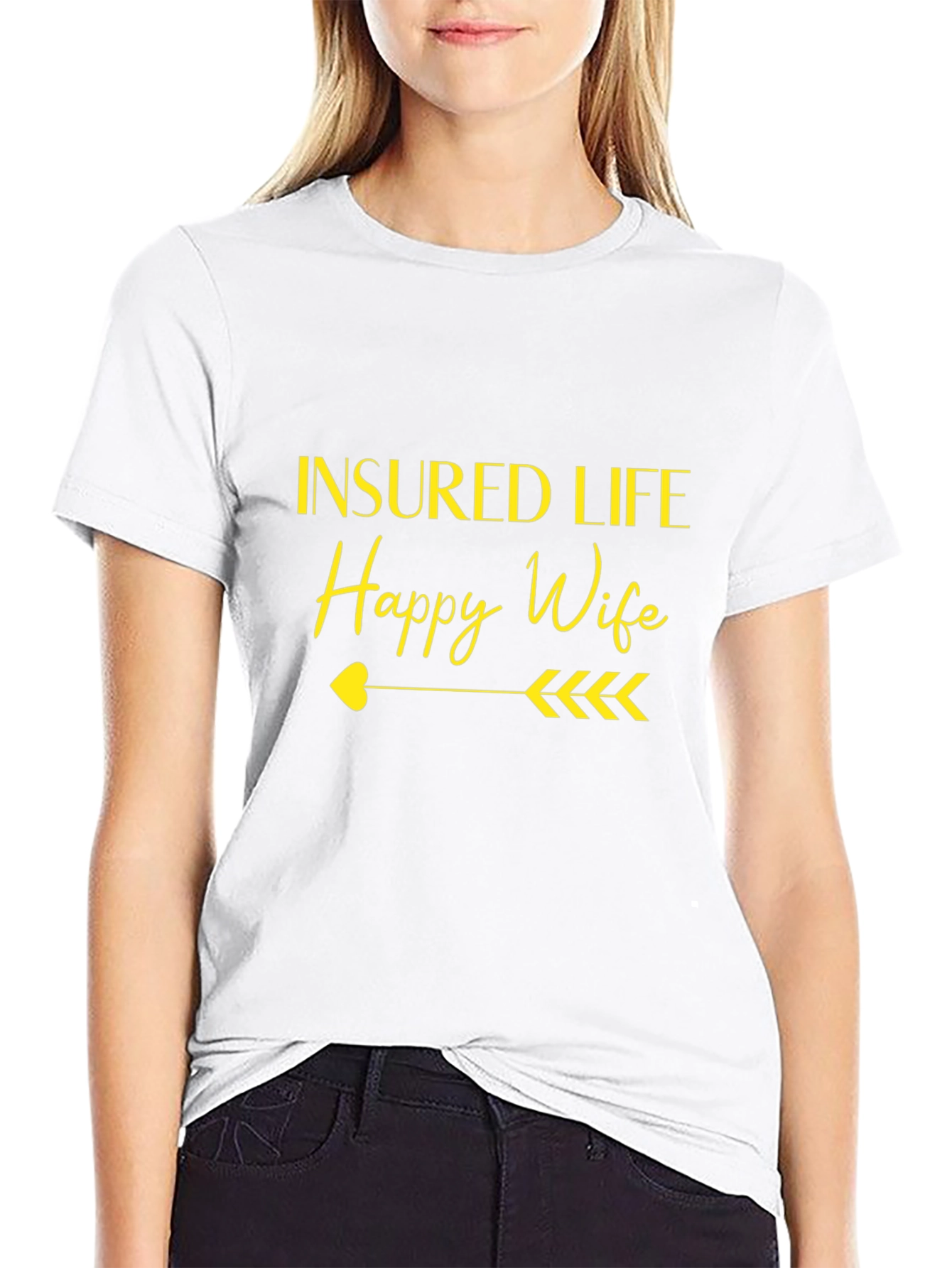 Insured Life Happy Wife Black Graphic Tee