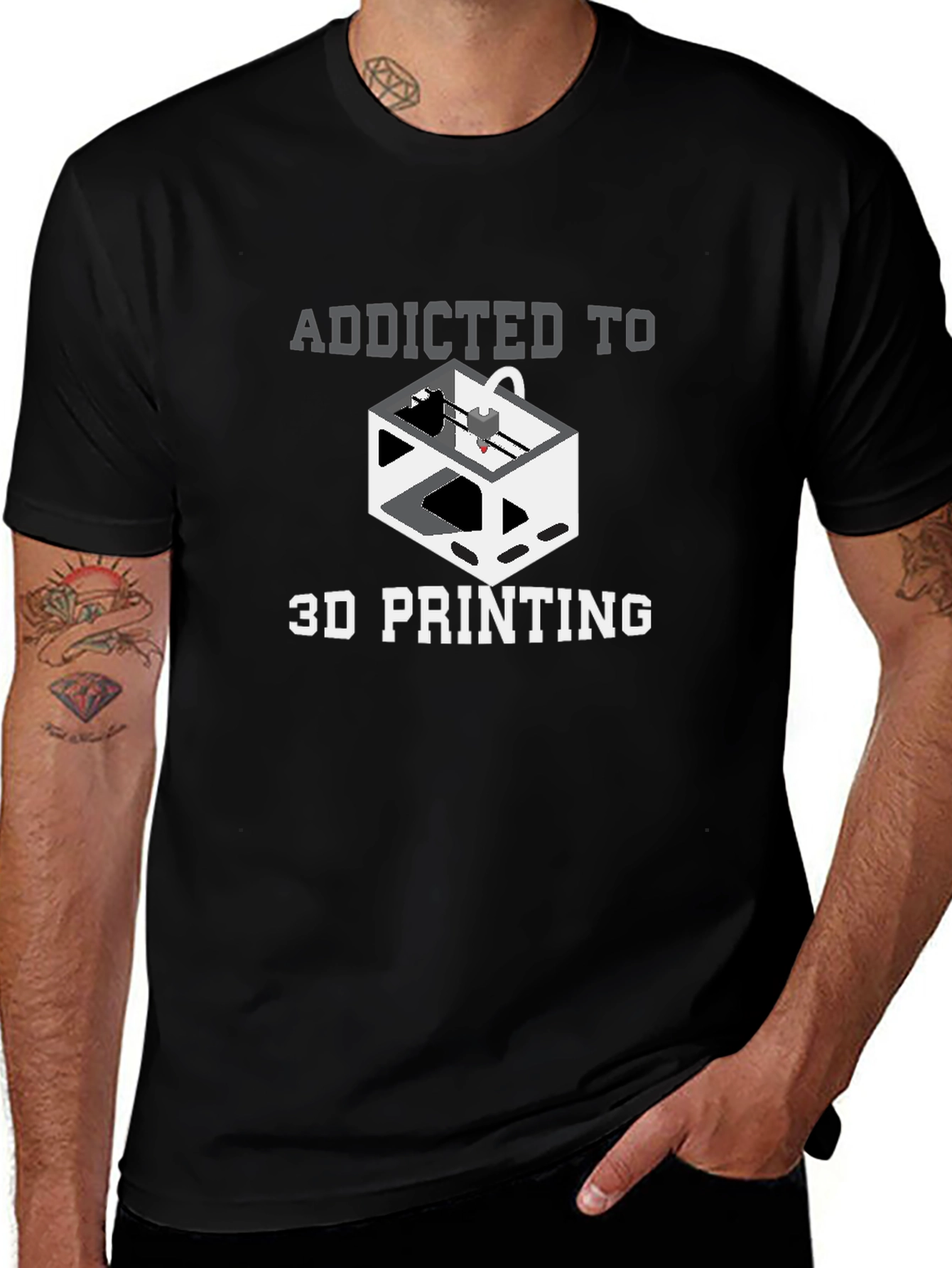 Addicted to 3D Printing Graphic T-Shirt