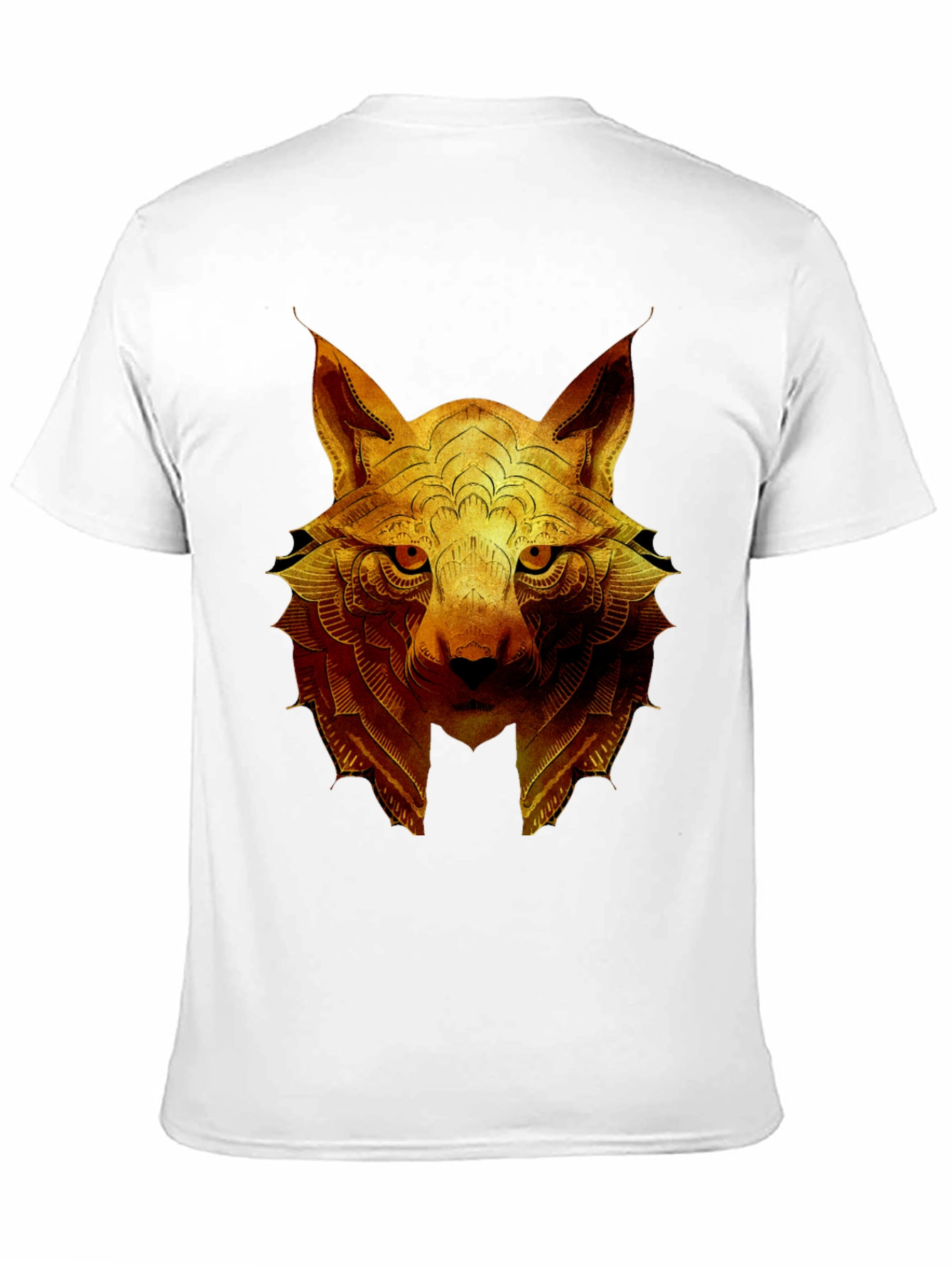 Golden Wolf Graphic Print Crew Neck T-Shirt