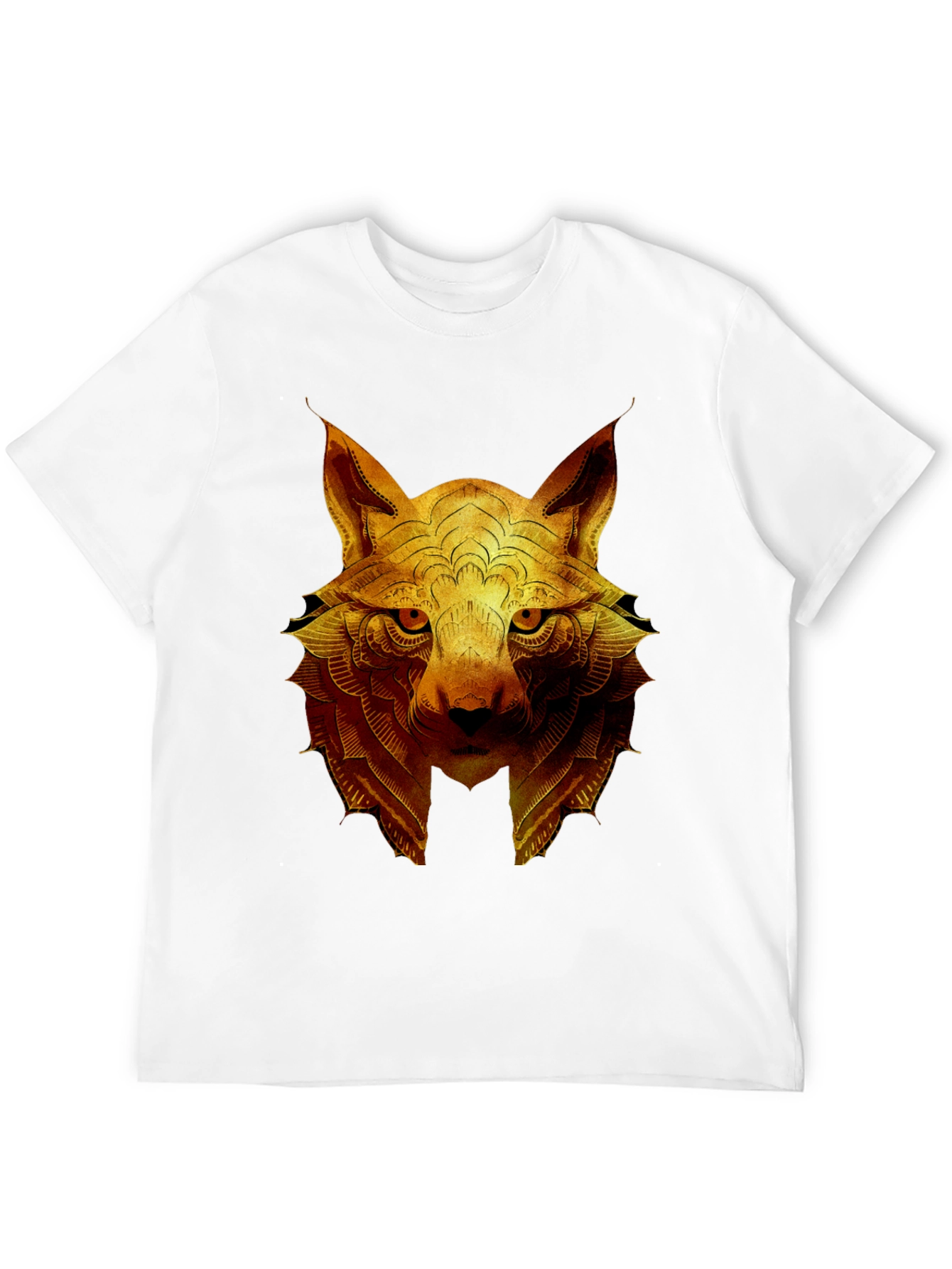 Golden Wolf Graphic Print Crew Neck T-Shirt