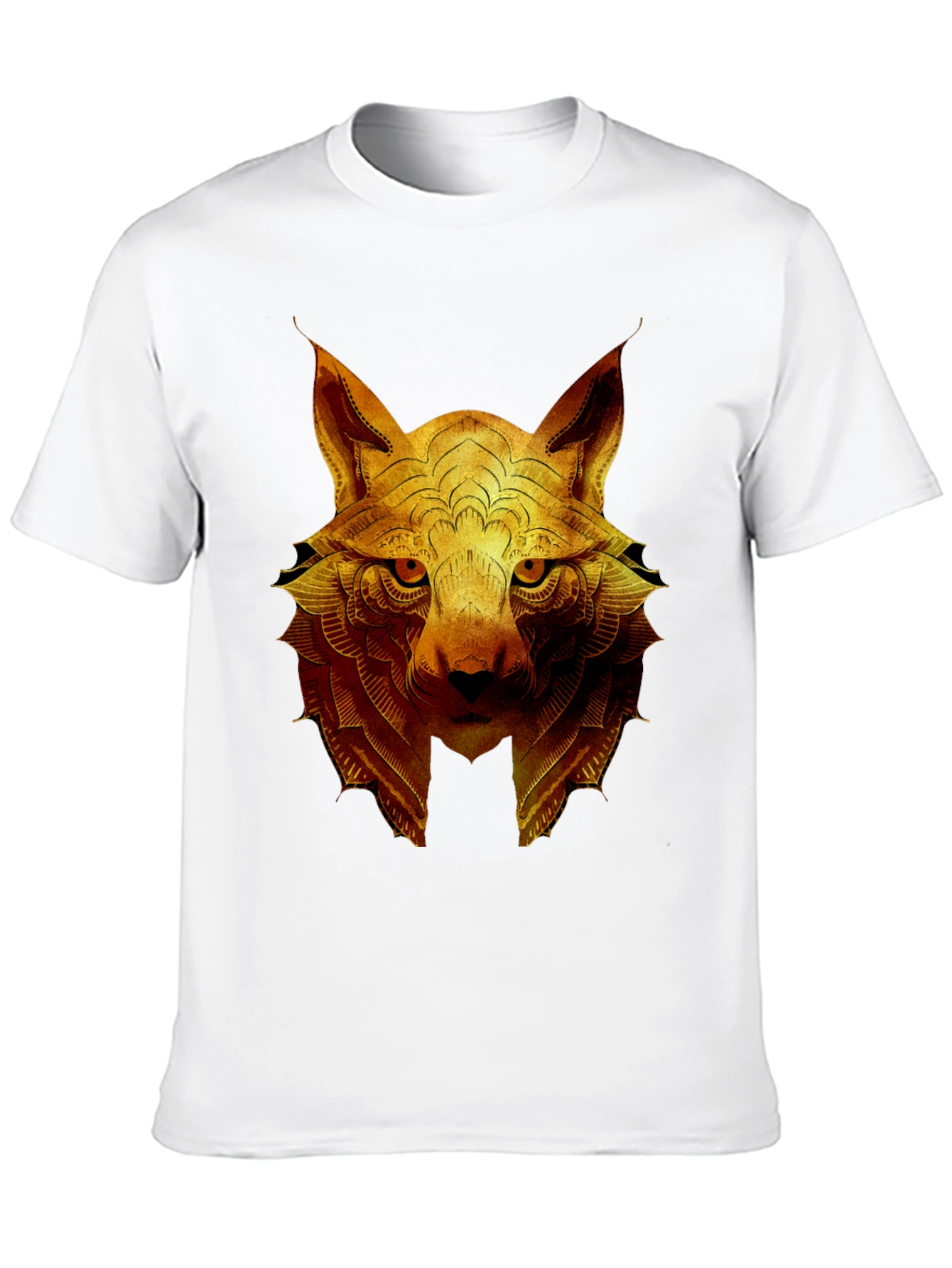 Golden Wolf Graphic Print Crew Neck T-Shirt