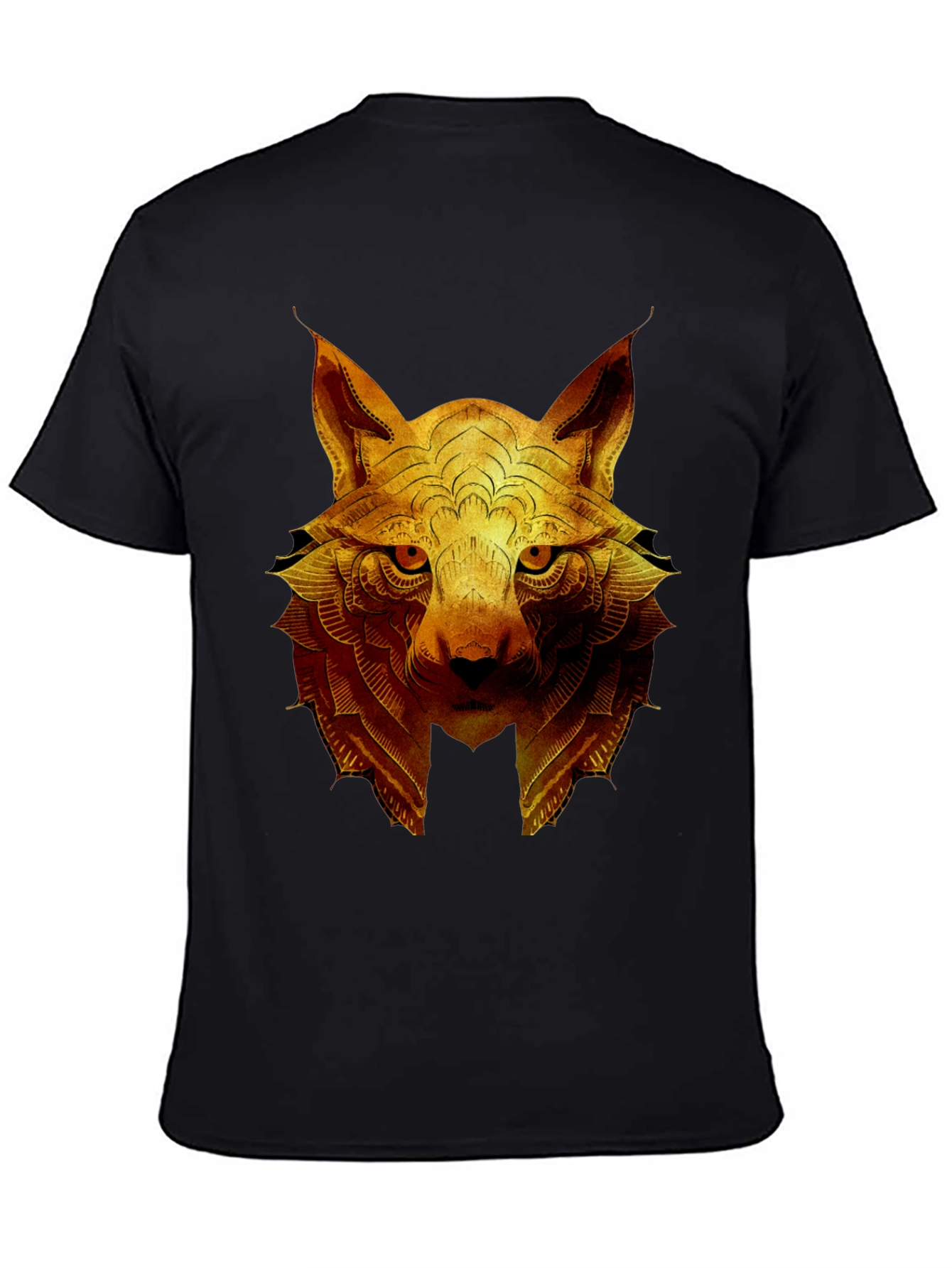 Golden Wolf Graphic Print Crew Neck T-Shirt