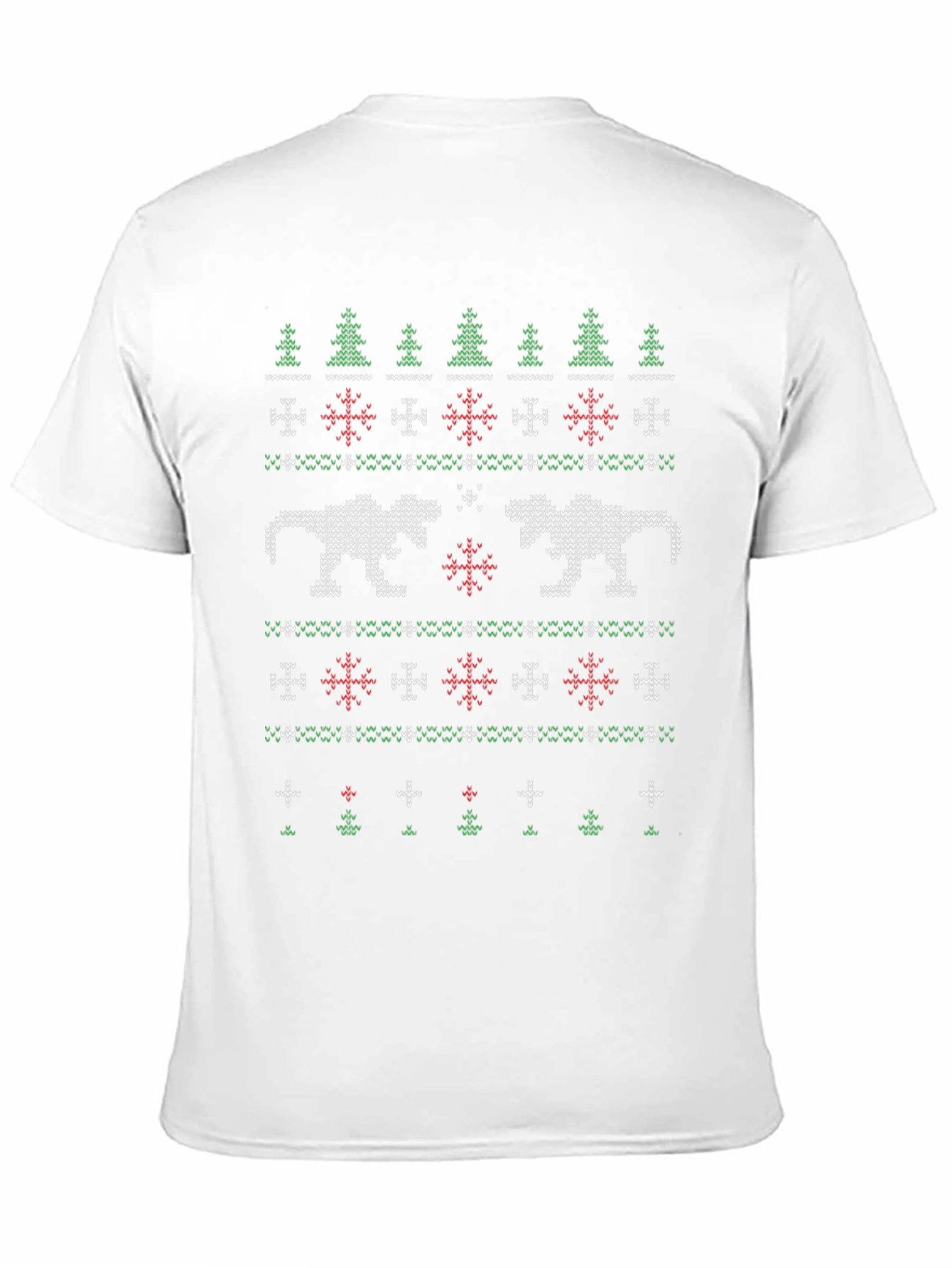 Dinosaur Christmas Sweater Pattern T-Shirt