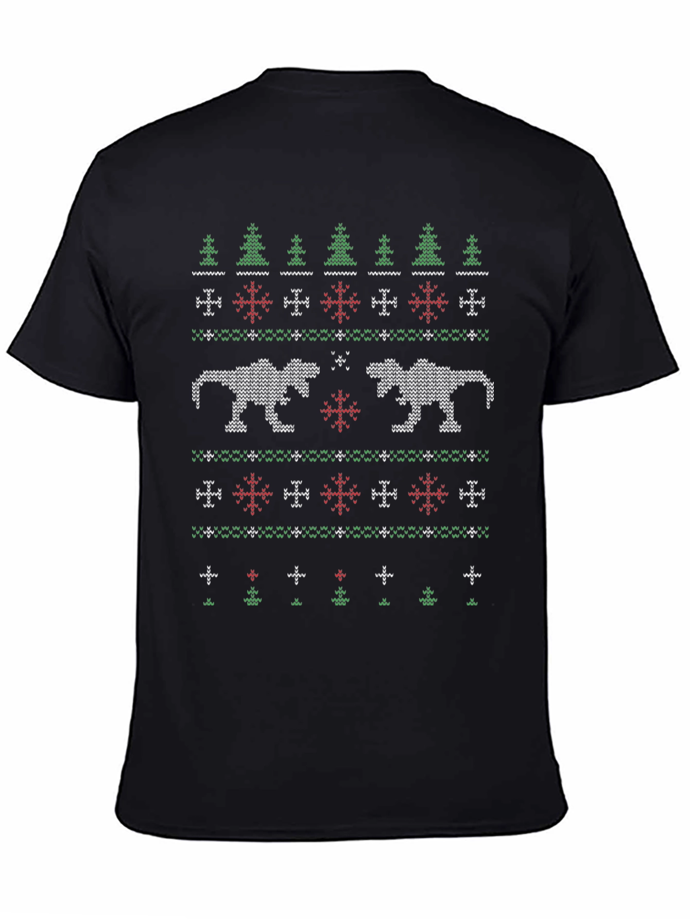 Dinosaur Christmas Sweater Pattern T-Shirt