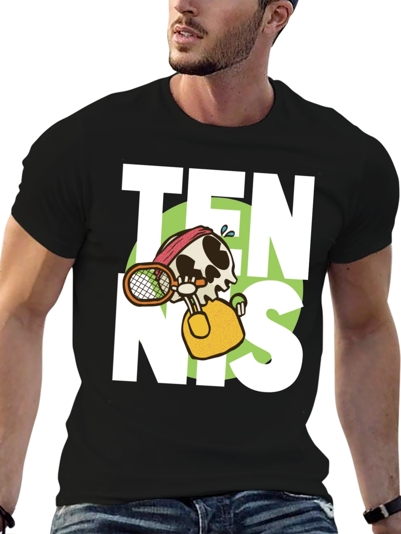 Tennis Skeleton Graphic T-Shirt