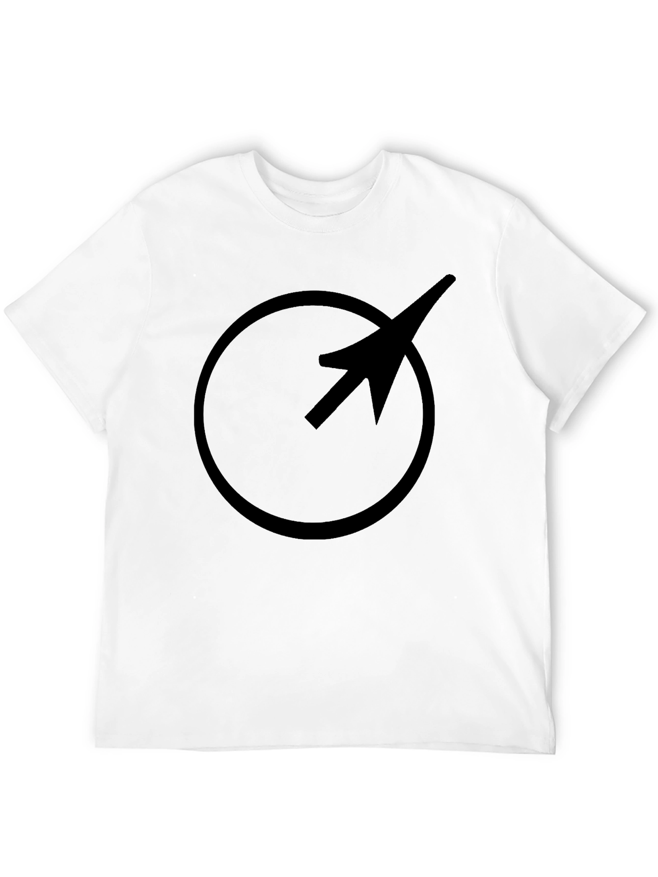 Minimalist Circle Arrow Graphic Black T-Shirt