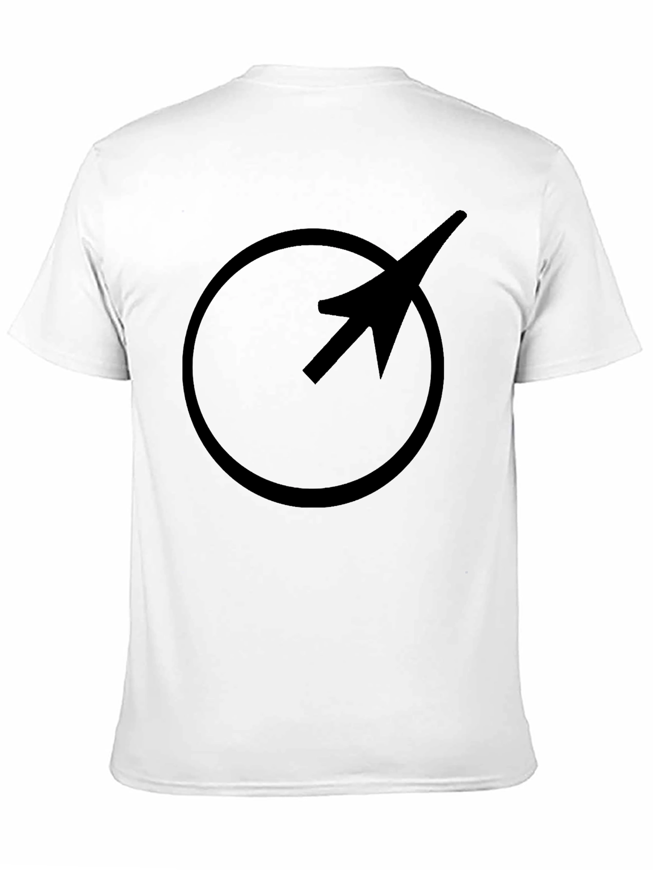 Minimalist Circle Arrow Graphic Black T-Shirt