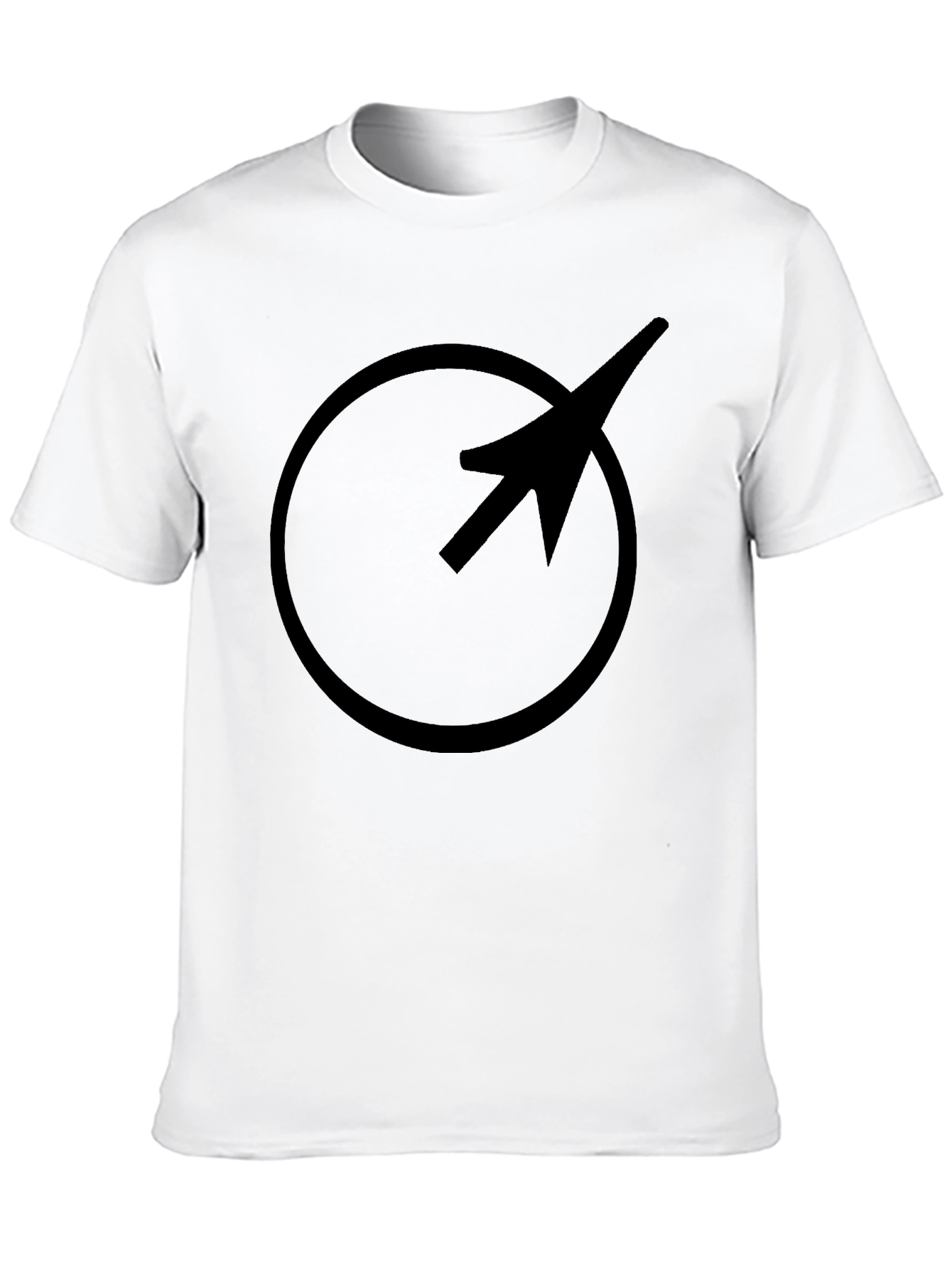 Minimalist Circle Arrow Graphic Black T-Shirt